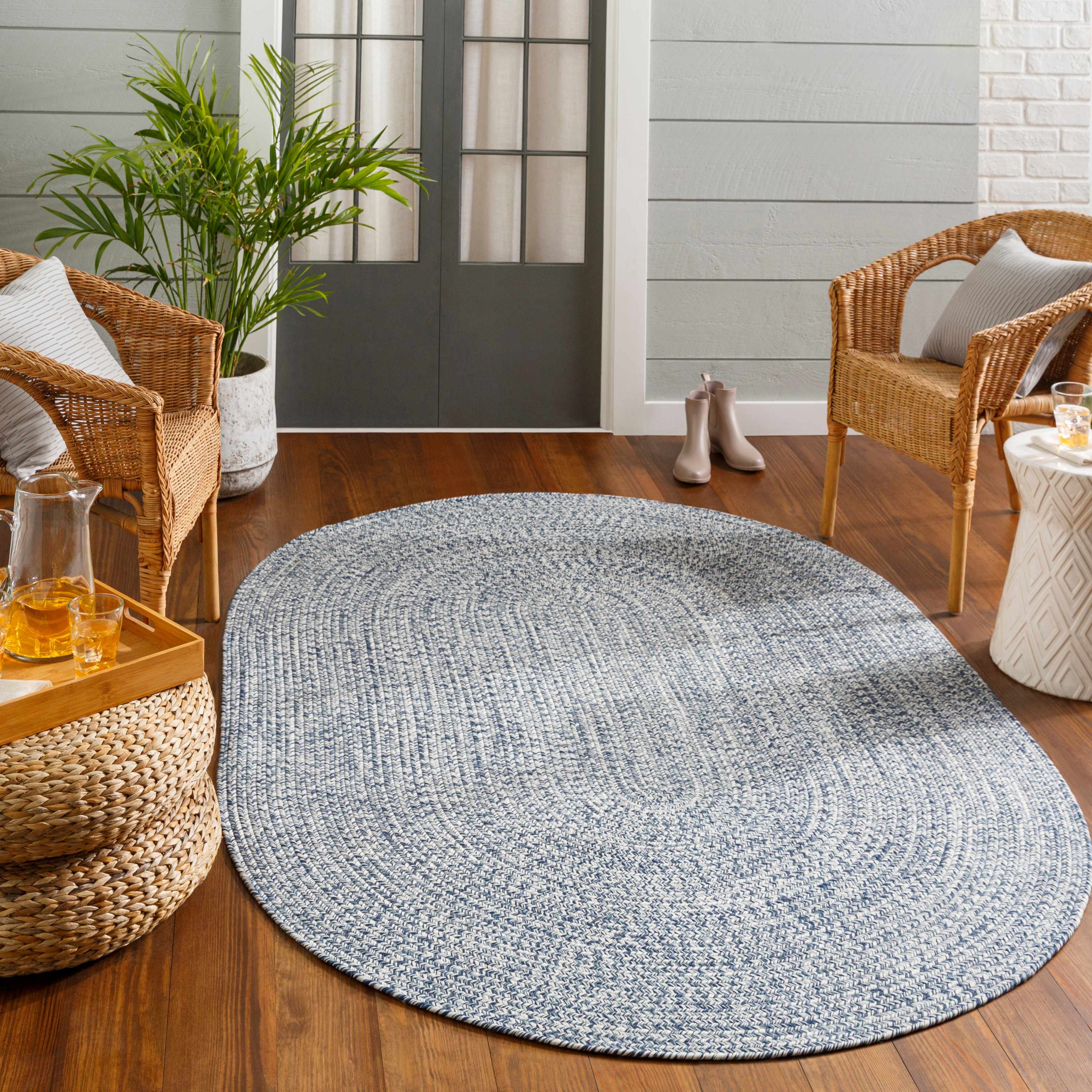 Blue Braided Faux Jute Rug - Image 4