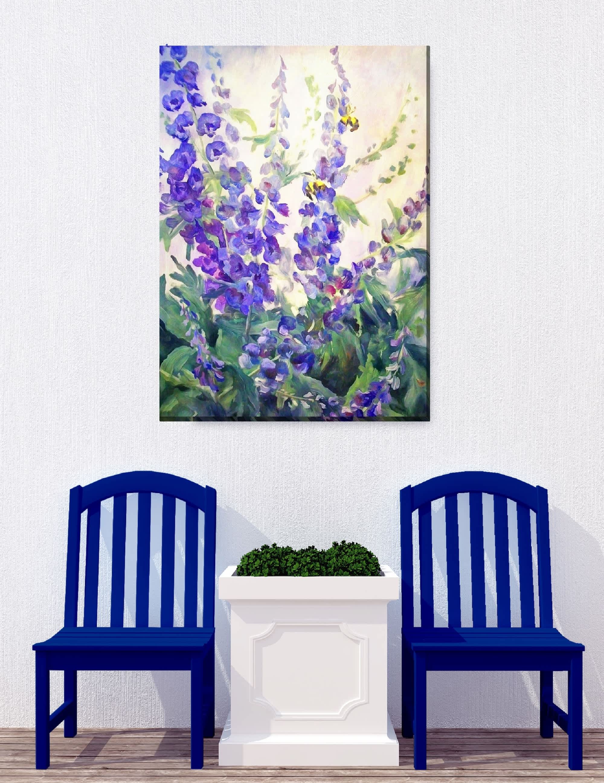 Blue Delphi All Weather Outdoor Art - Image 2