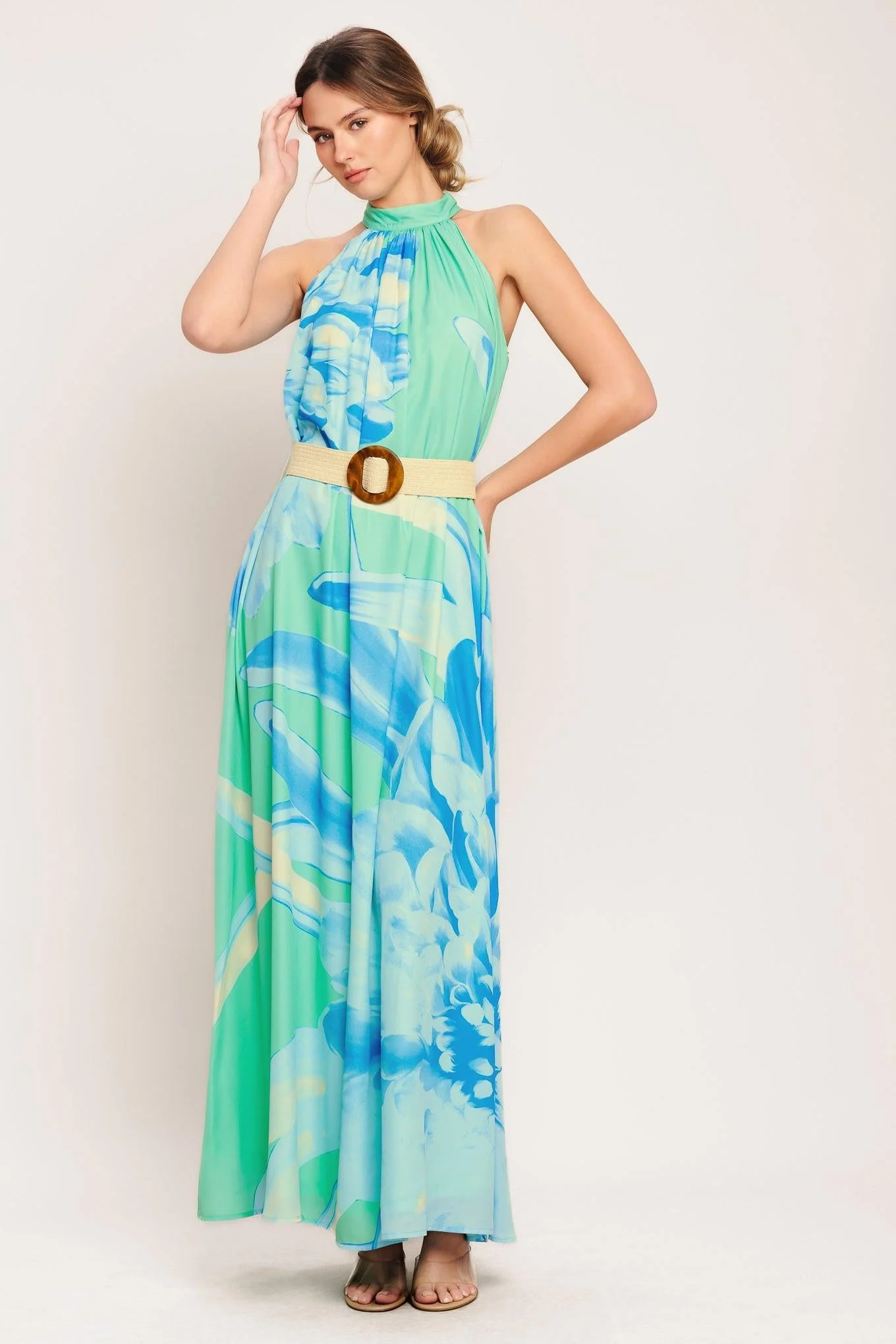 Blue Horizon Woven Maxi Dress - Image 3