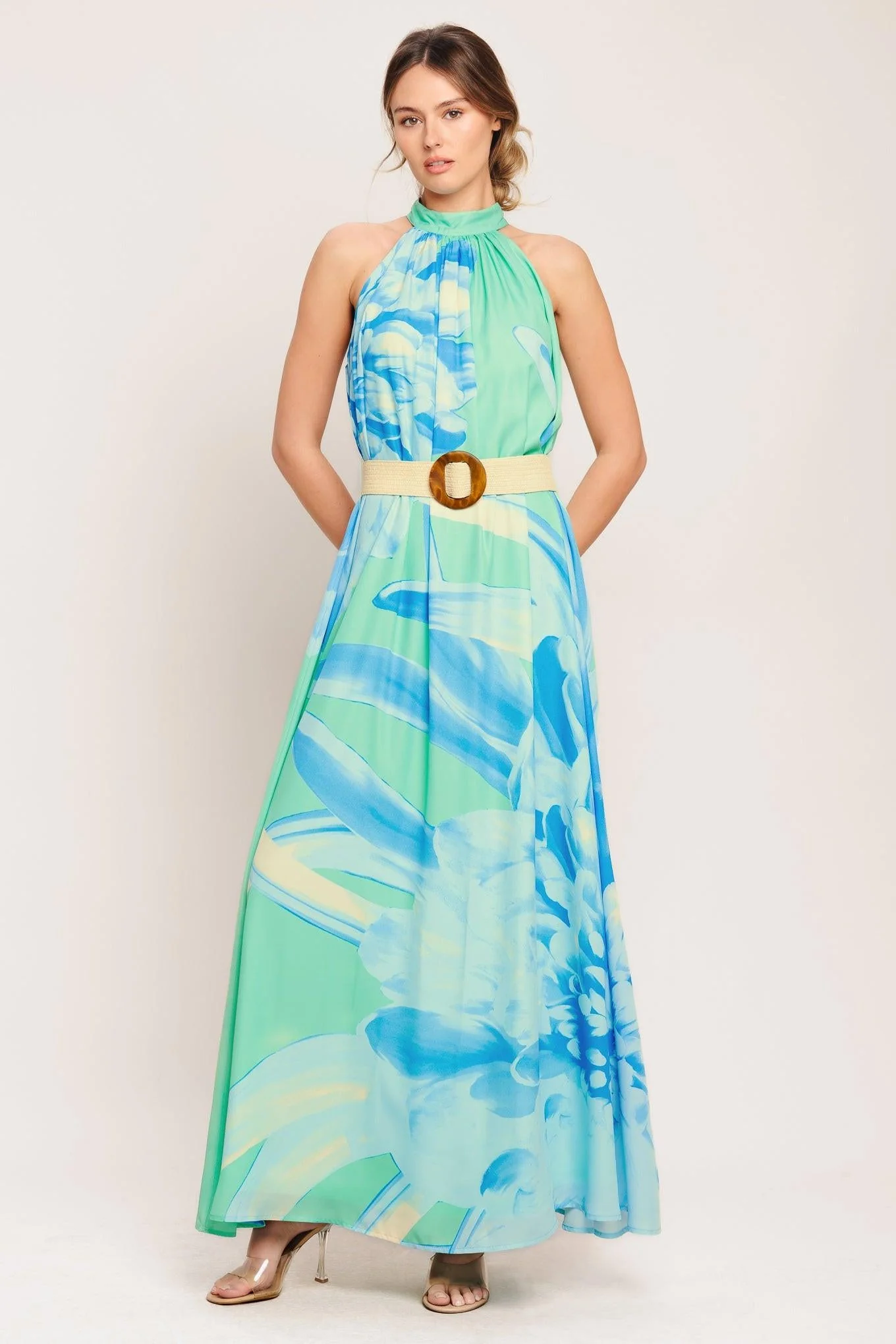 Blue Horizon Woven Maxi Dress - Image 5