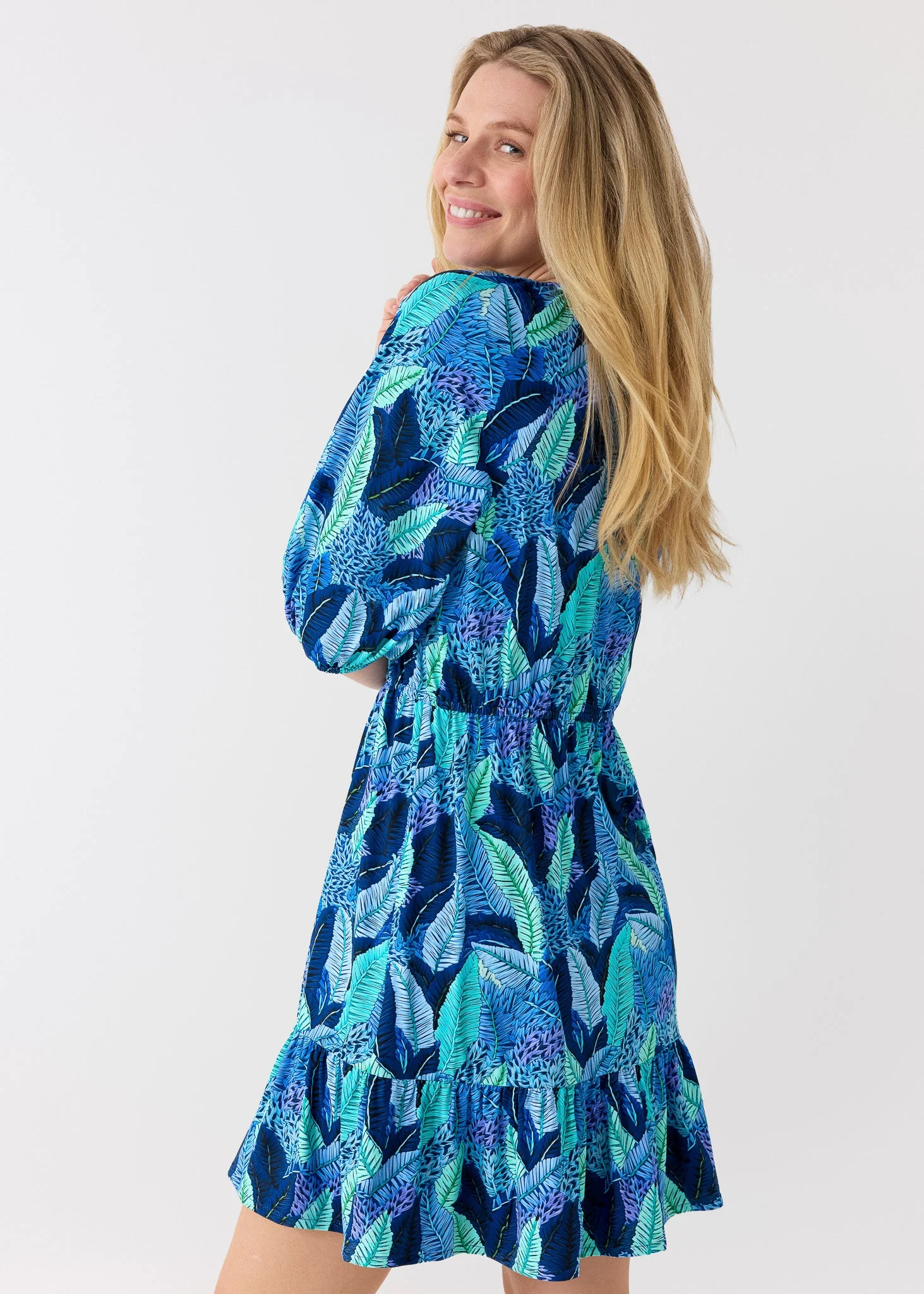 Blue Myers Flowy Cinch Waist Dress - Image 4