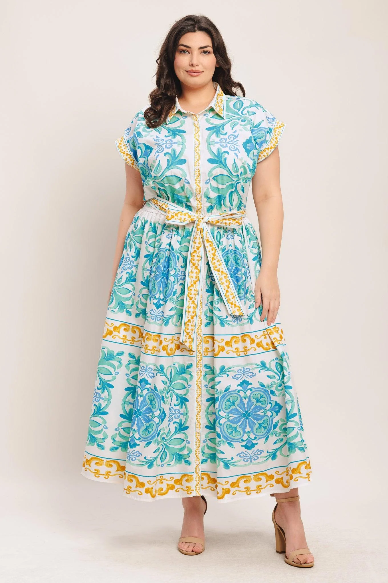 Blue Regalia Woven Midi Dress - Image 7