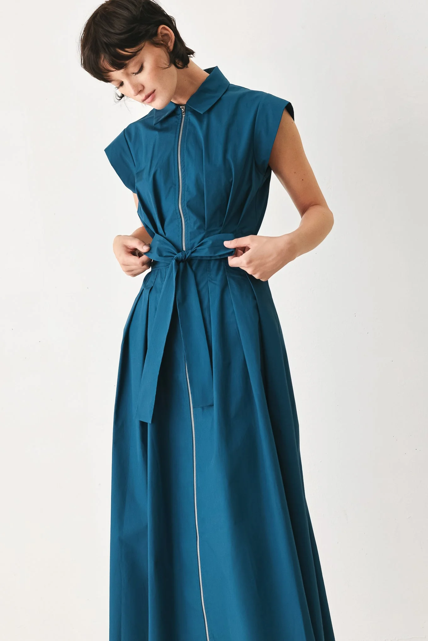 Blue Serenity Woven Midi Dress - Image 2