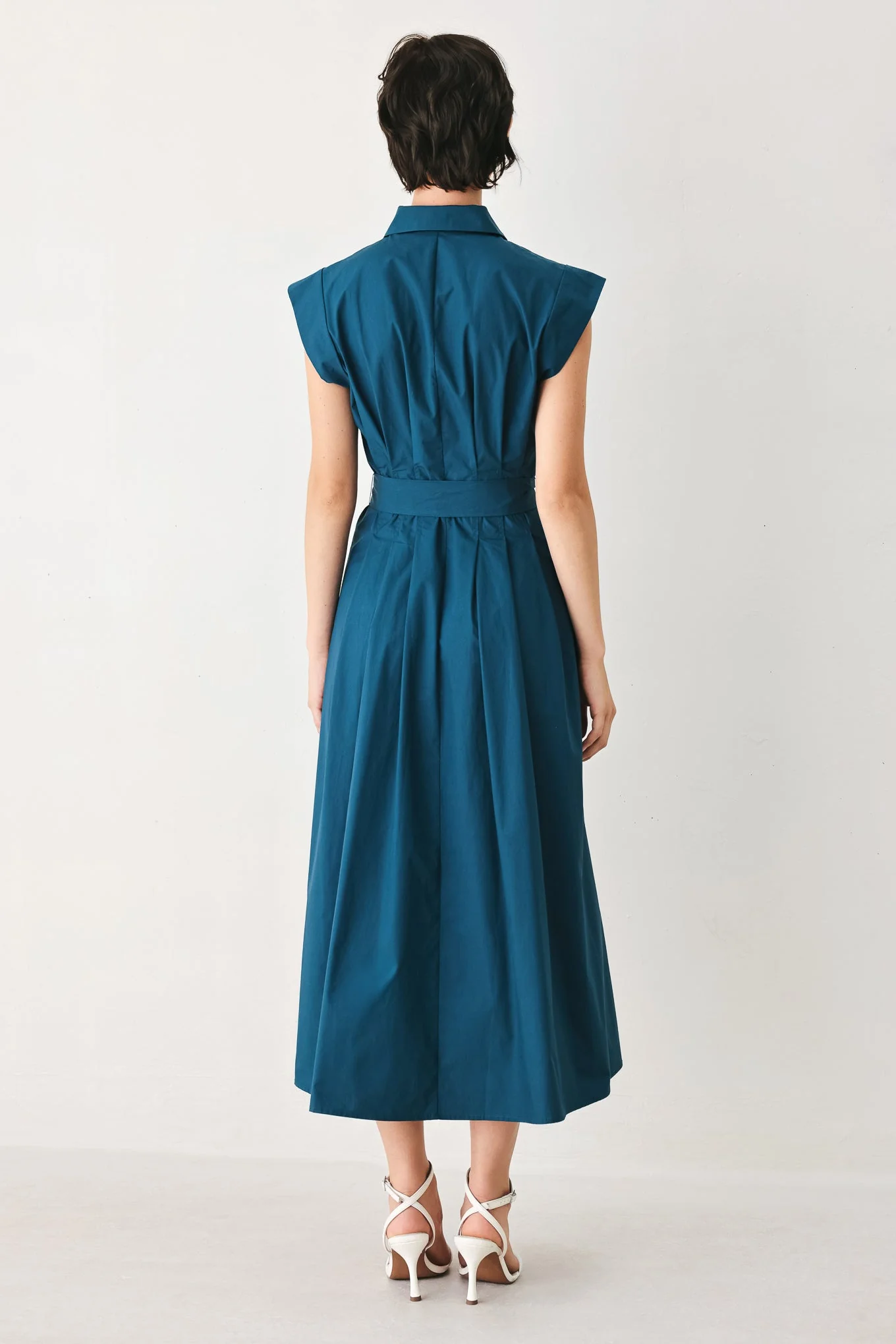 Blue Serenity Woven Midi Dress - Image 5