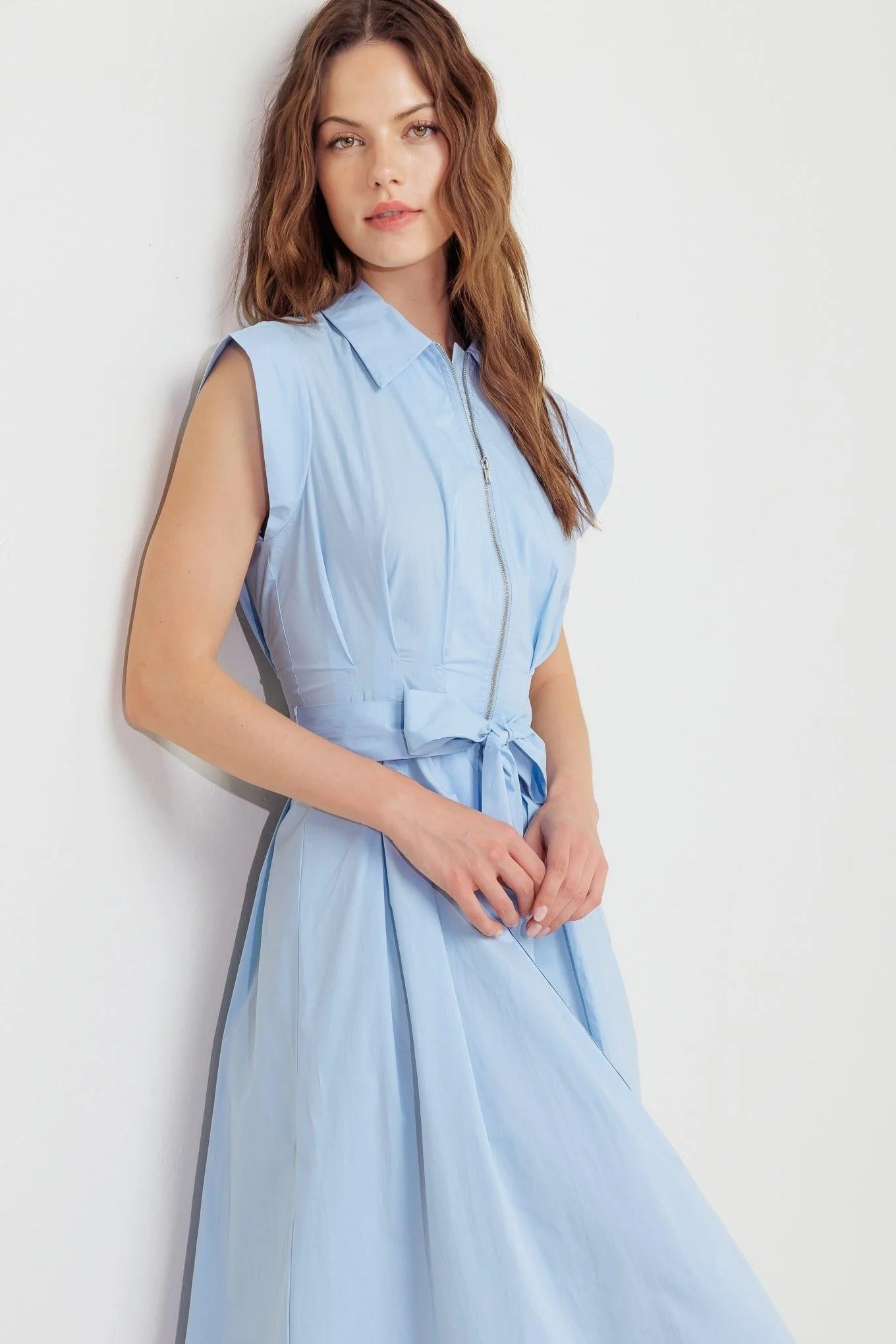 Blue Serenity Woven Midi Dress - Image 2