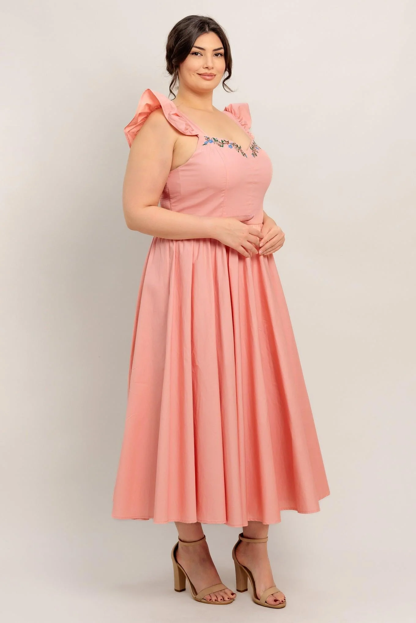 Blushed With Love Woven Midi Dress - Image 10