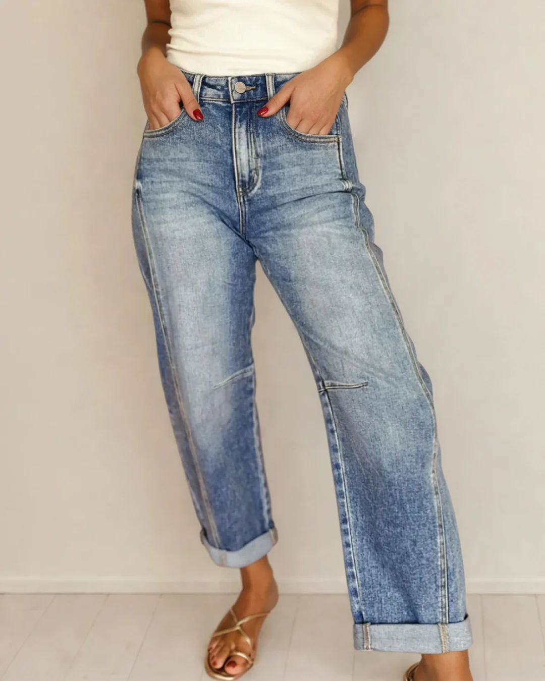 Blythe Vintage Washed Seam Detail Jeans - Image 3
