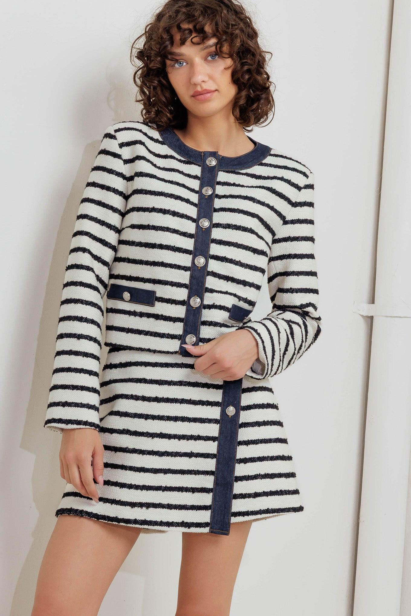 Bonjour Stripe Woven Skort - Image 6