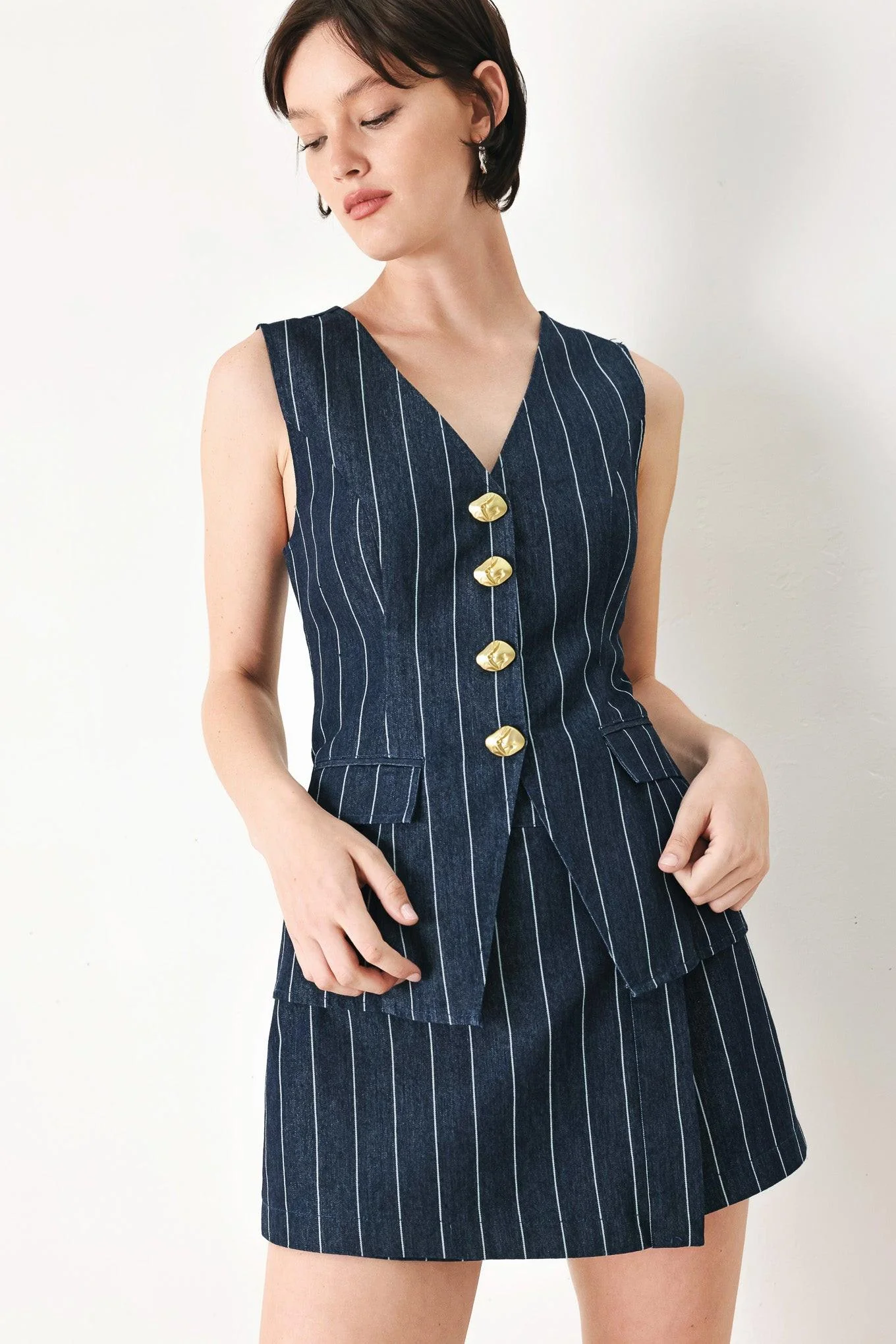 Boss Babe Strip Woven Vest - Image 6