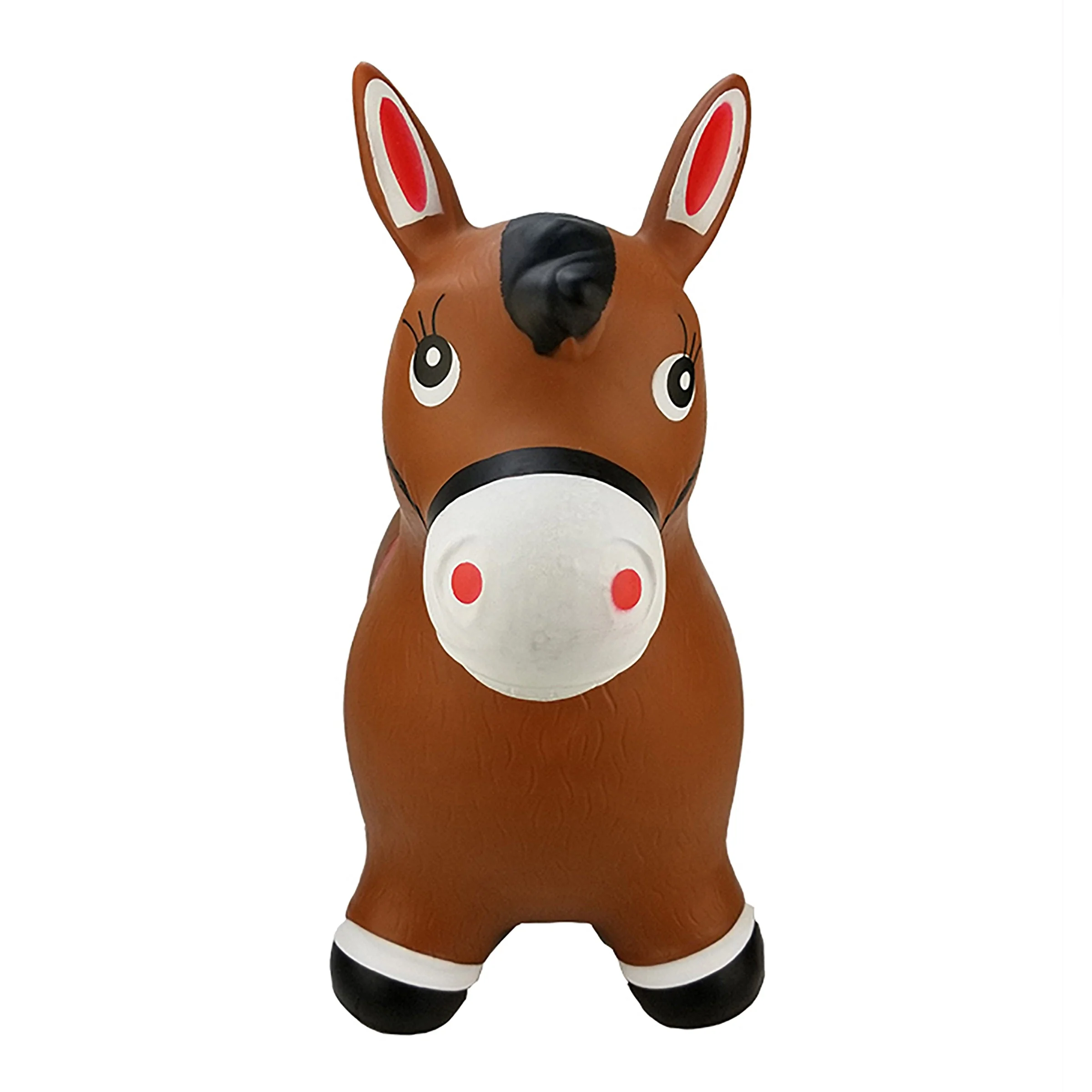 BounceZiez Inflatable Bouncy Ride-On Hopper with Pump - Brown Horse - Image 4