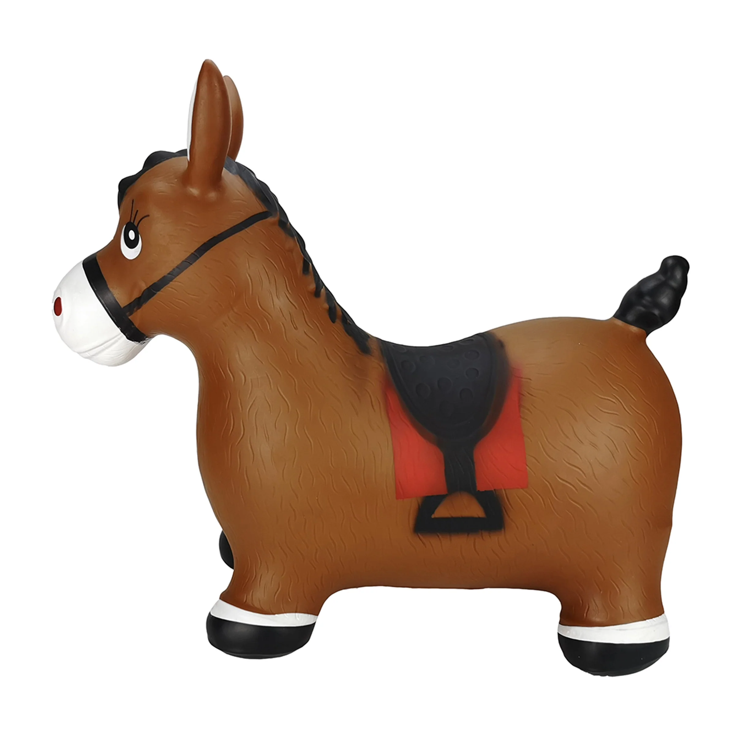 BounceZiez Inflatable Bouncy Ride-On Hopper with Pump - Brown Horse - Image 6