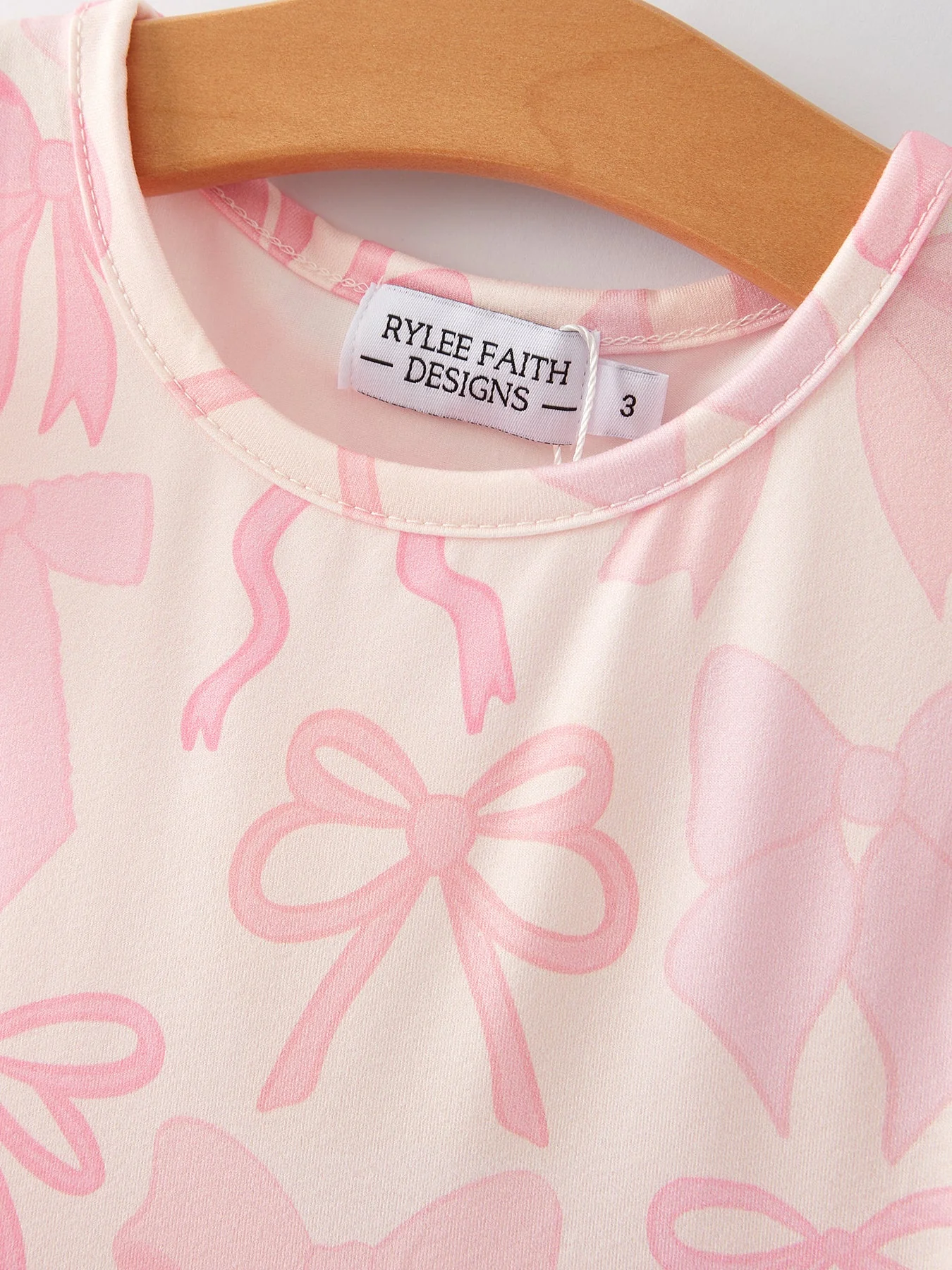 Bow Print Flying Sleeve Girls Dress - Image 9