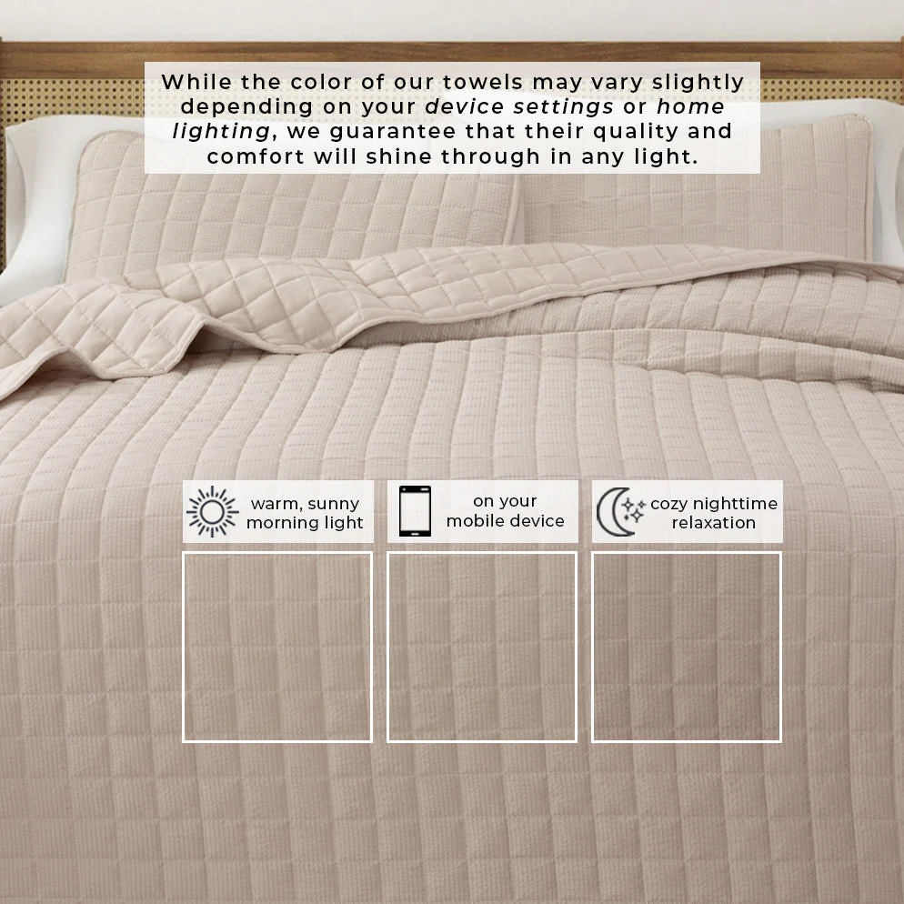 Box-Stitched Seersucker Quilt Set - Seersucker Collection - Image 12