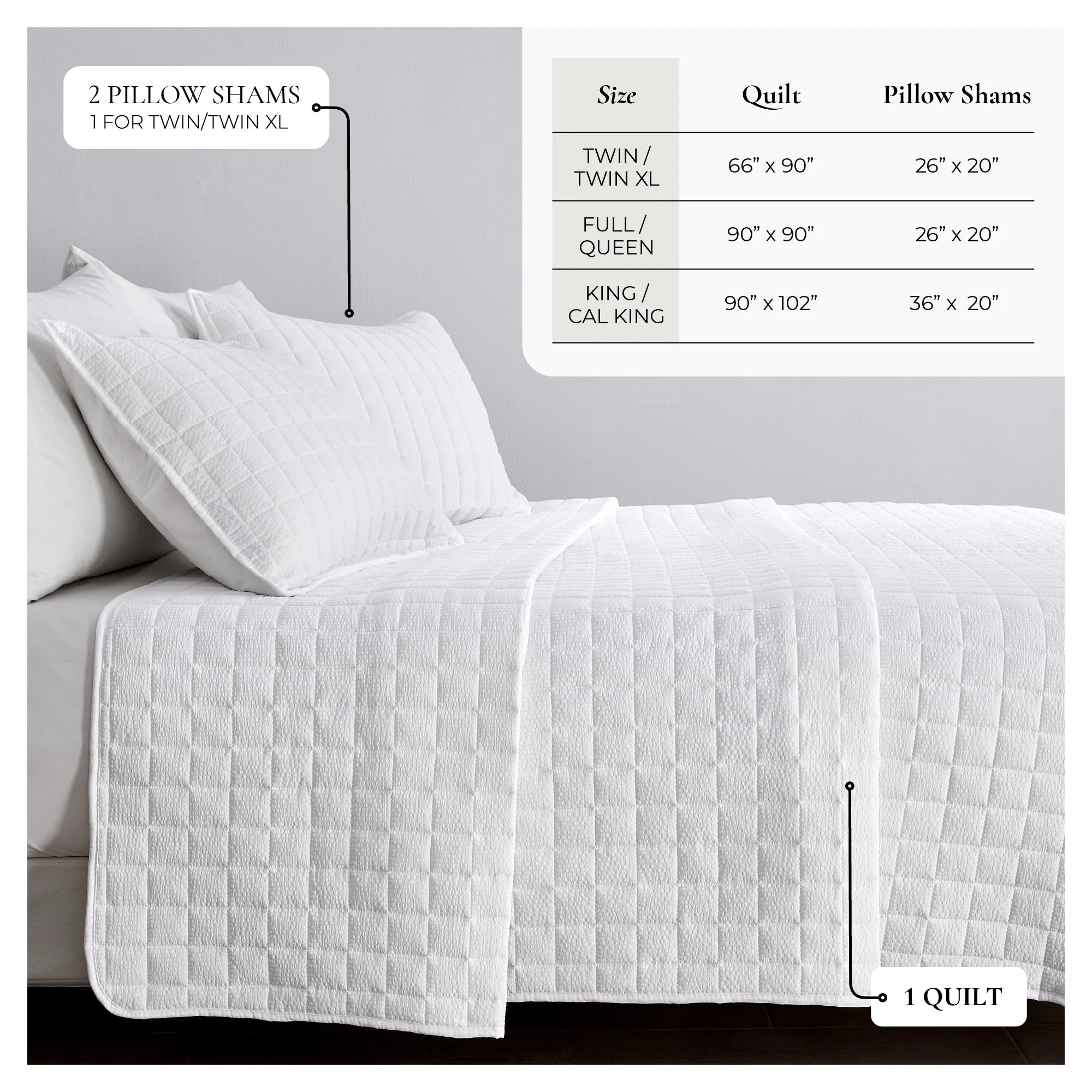 Box-Stitched Seersucker Quilt Set - Seersucker Collection - Image 4