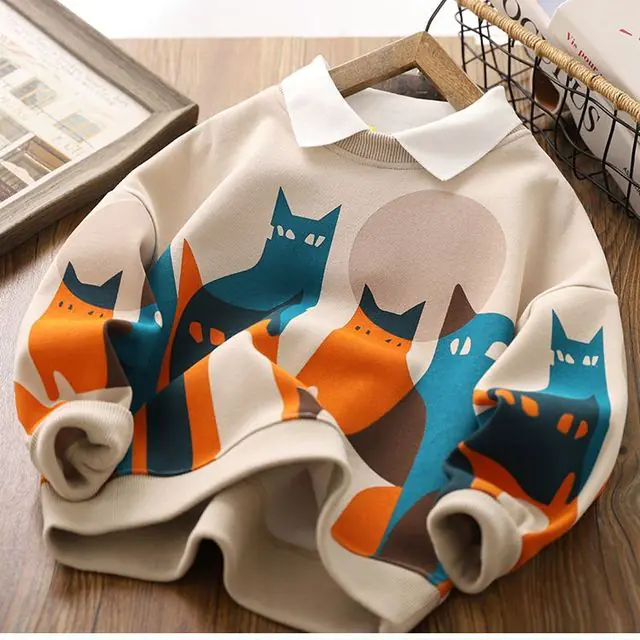 Boys Cartoon Hoodies Long Sleeve Sports Top for Kids - Image 4