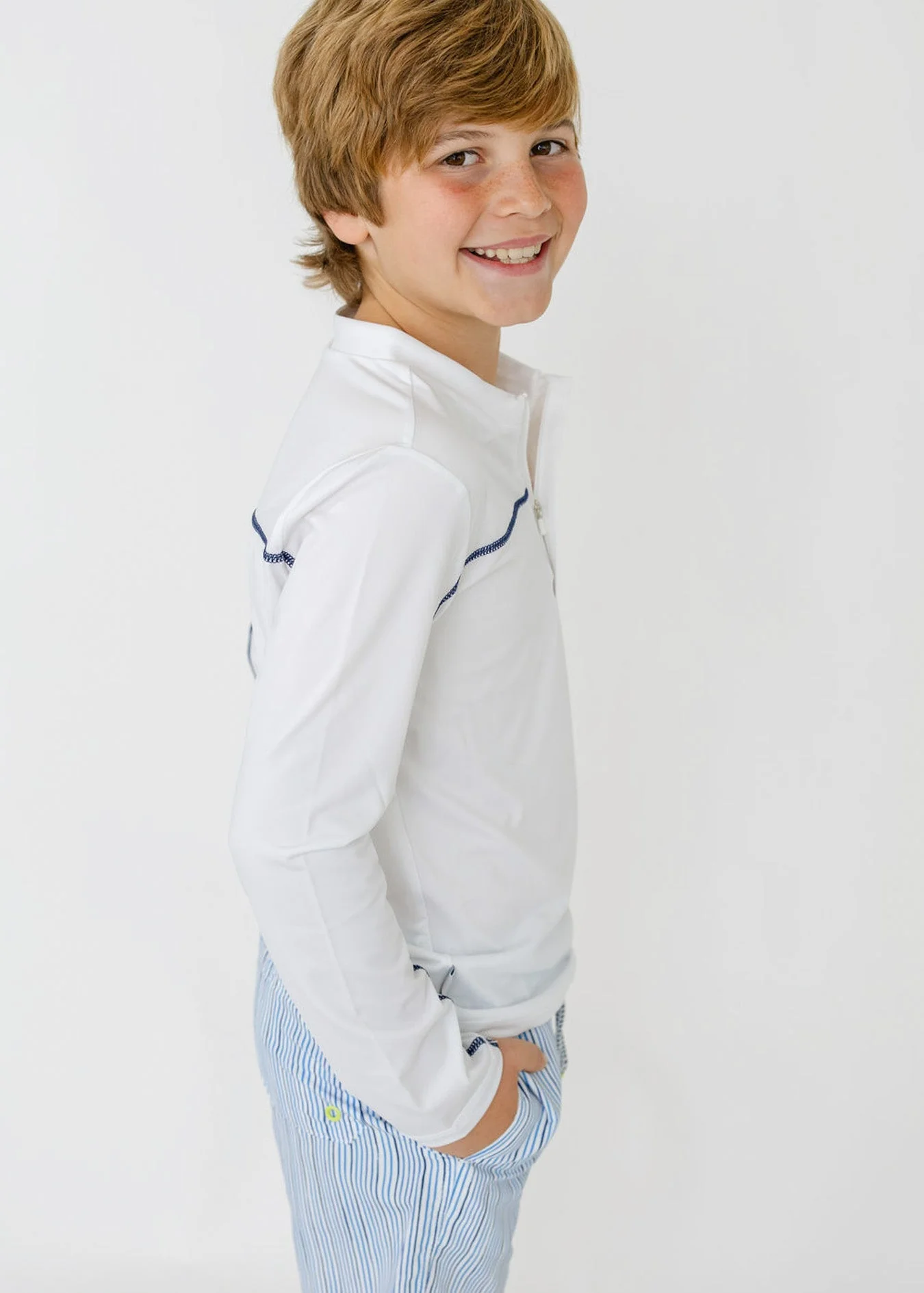 Boys Seaside Stripe Swim Trunk - Image 3