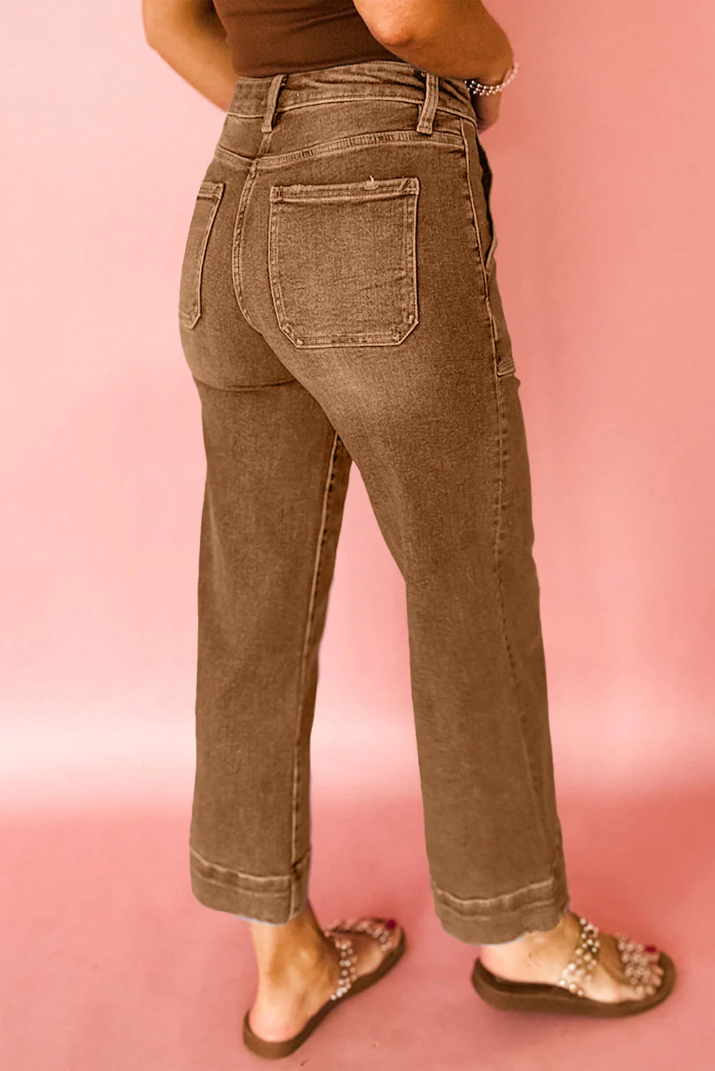 Breen Cropped High Rise Wide Leg Jeans - Image 2