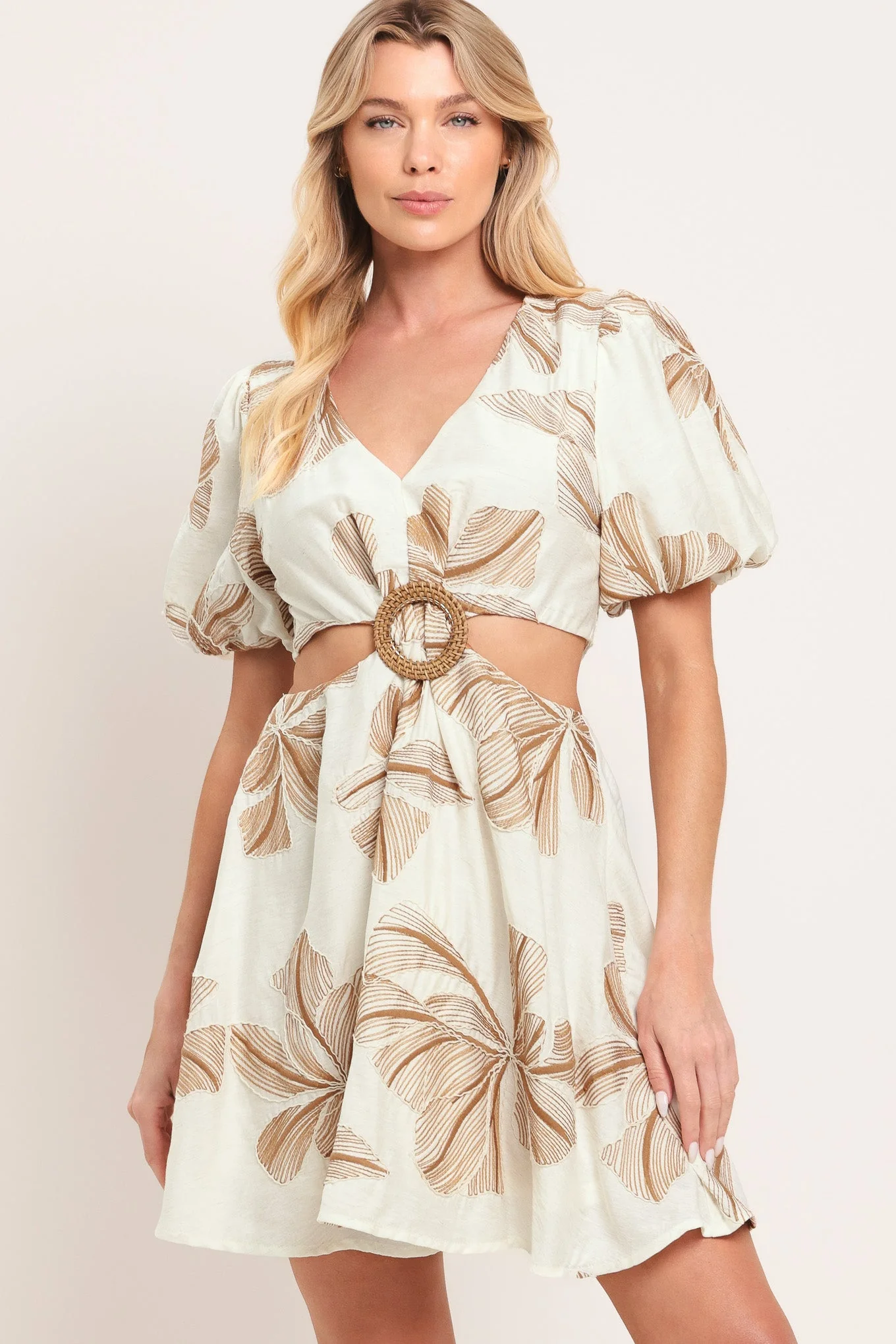 Breeze Bloom Woven Mini Dress - Image 3