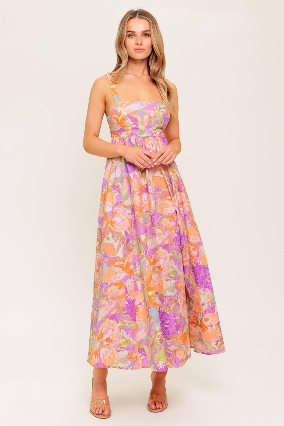 Breeze Song Pink Woven Midi Dress - Image 3