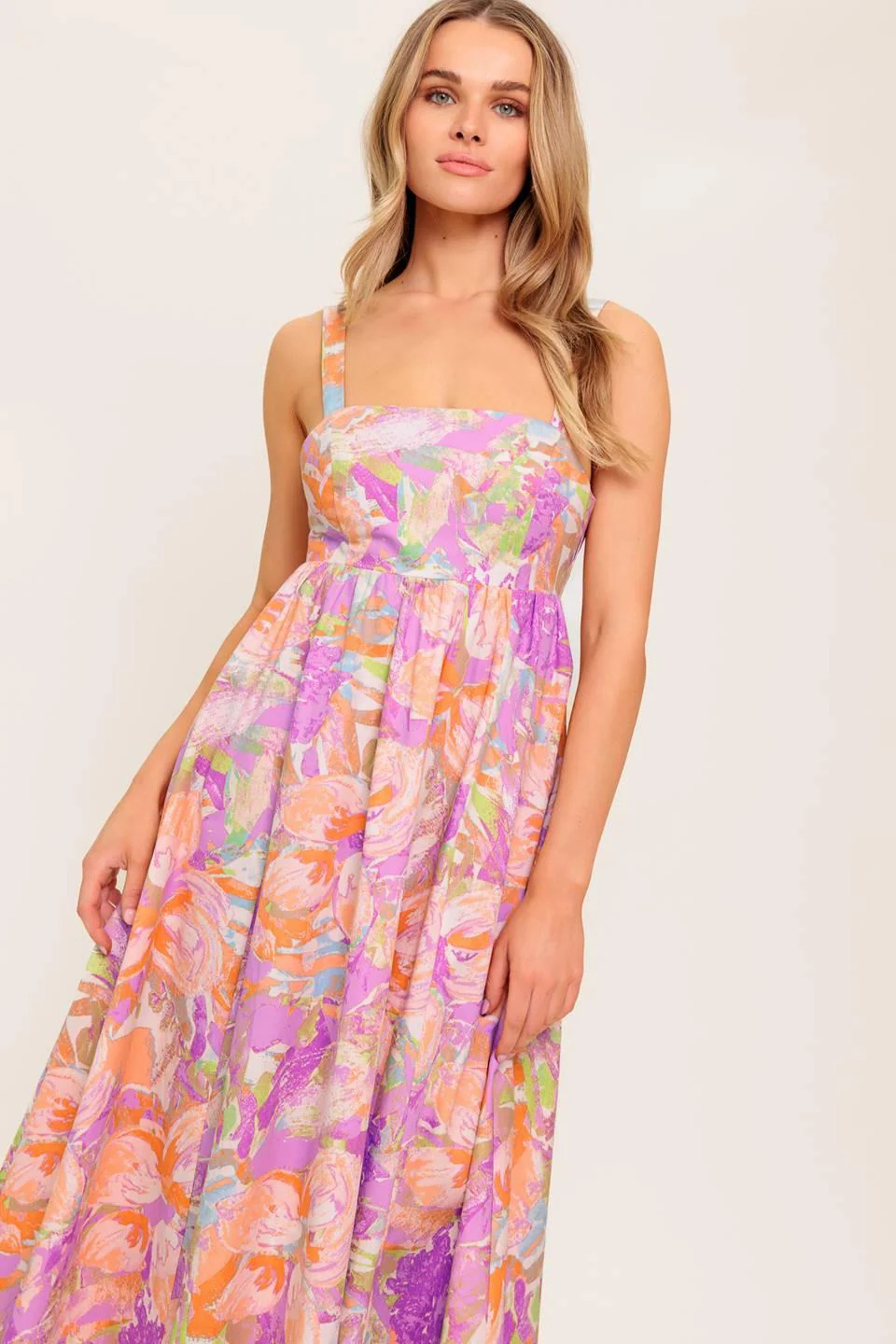 Breeze Song Pink Woven Midi Dress - Image 5