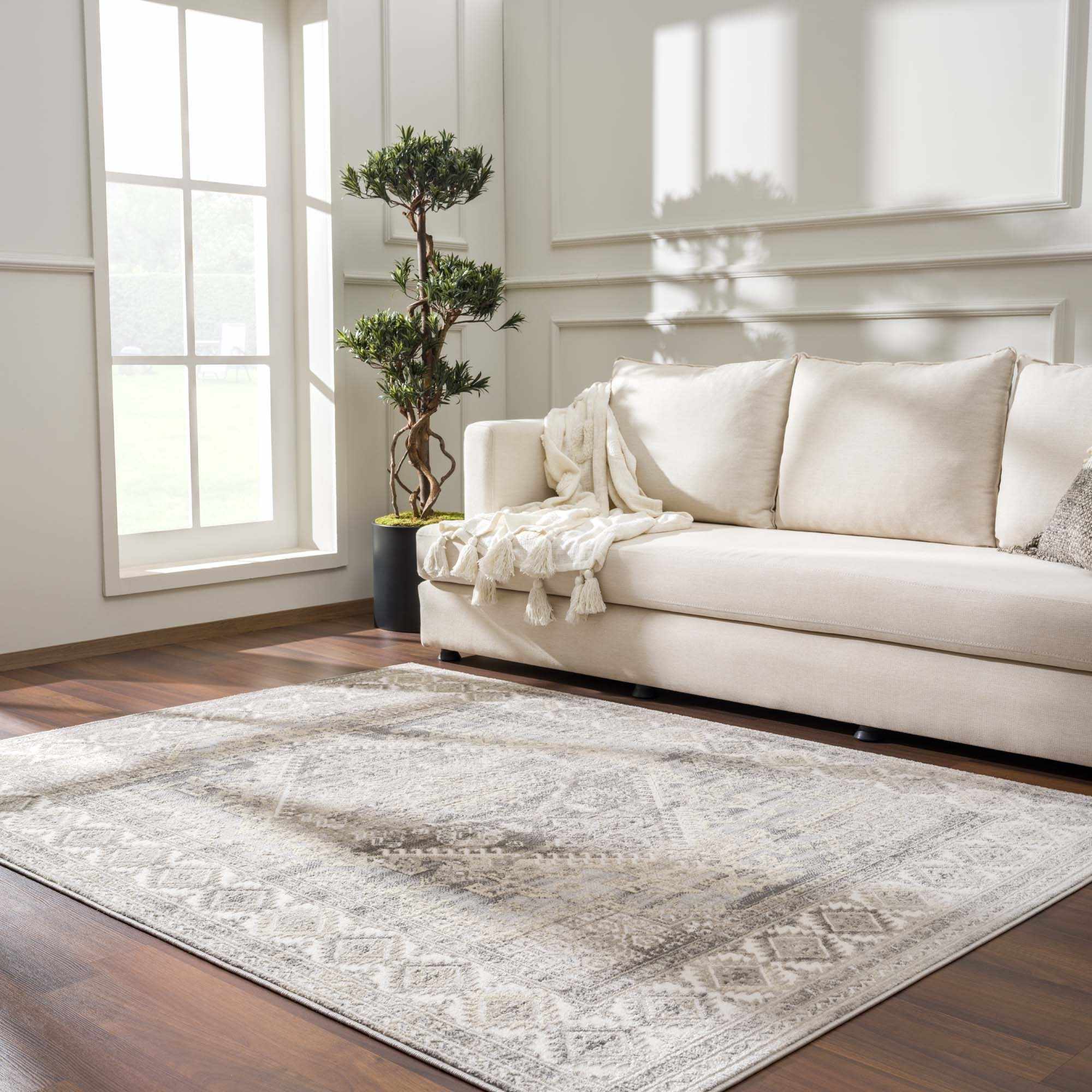 Brend Taupe Medallion Area Rug - Image 2