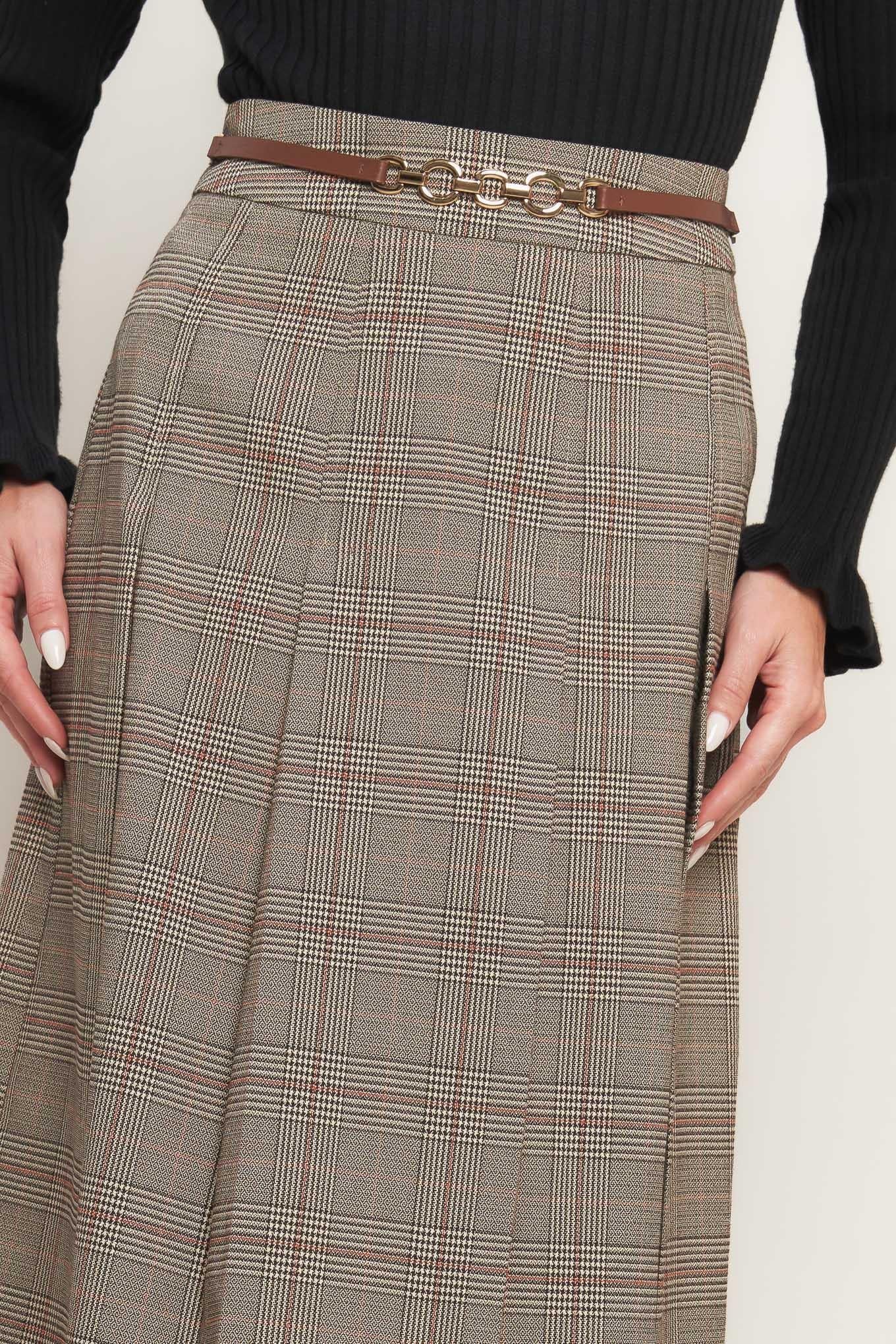 British Trace Woven Midi Skirt - Image 7