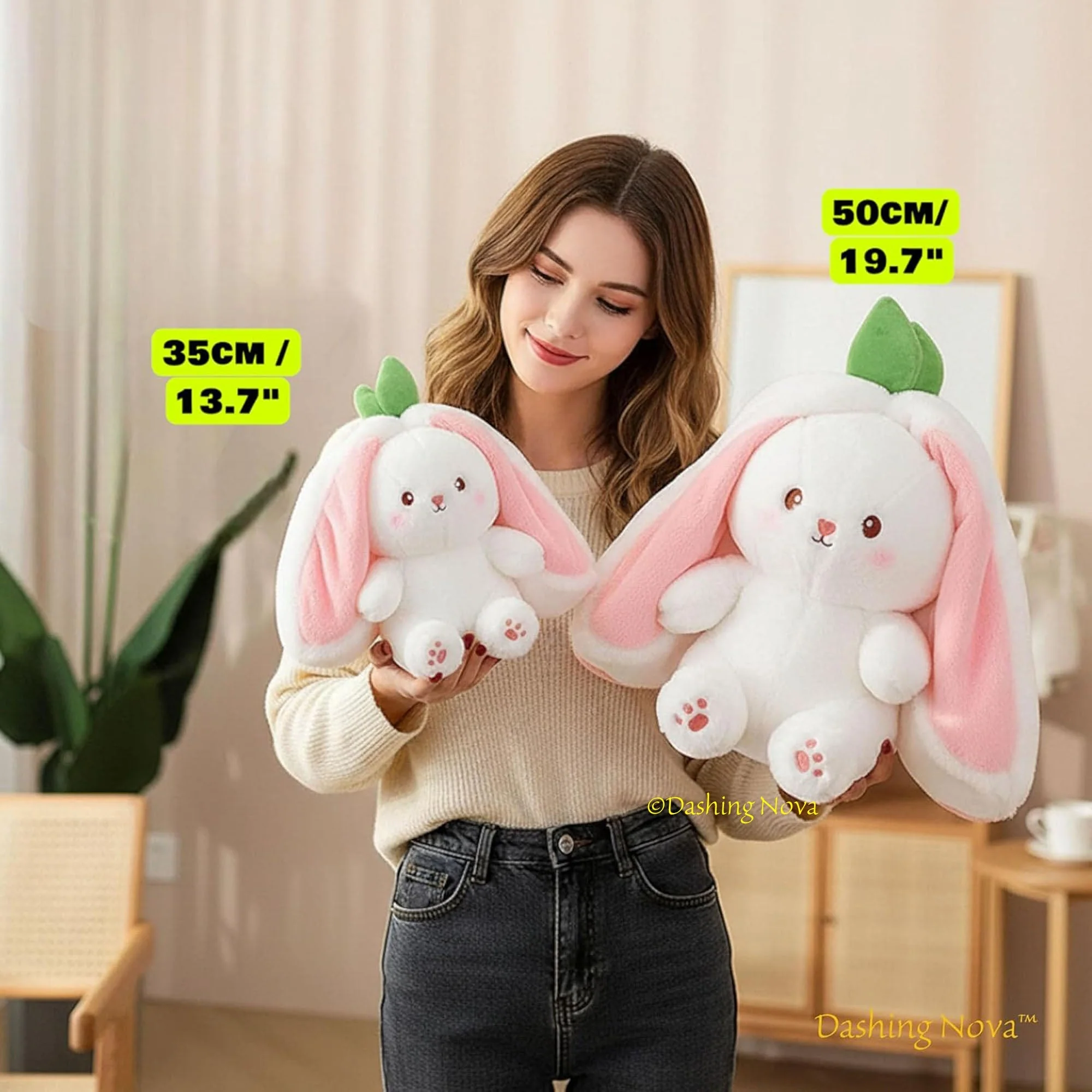 Bunny Plush with Strawberry or Carrot Design – Sweet Toy for Kids - Image 2