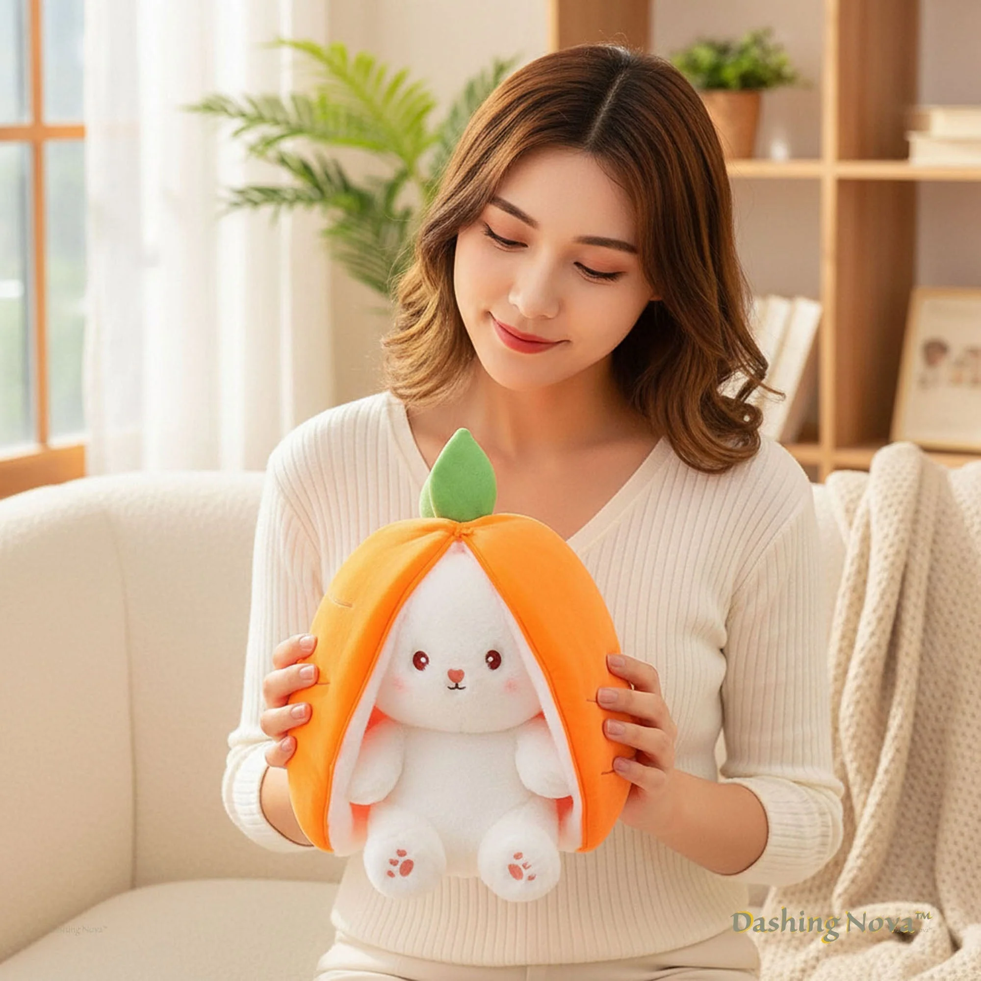Bunny Plush with Strawberry or Carrot Design – Sweet Toy for Kids - Image 8