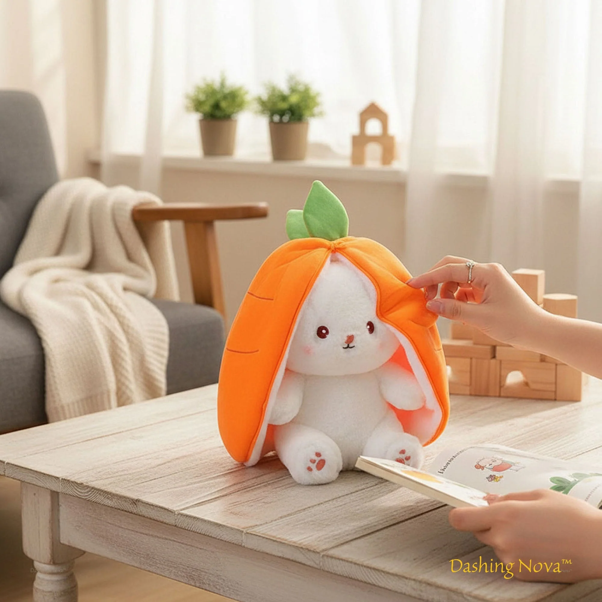Bunny Plush with Strawberry or Carrot Design – Sweet Toy for Kids - Image 9