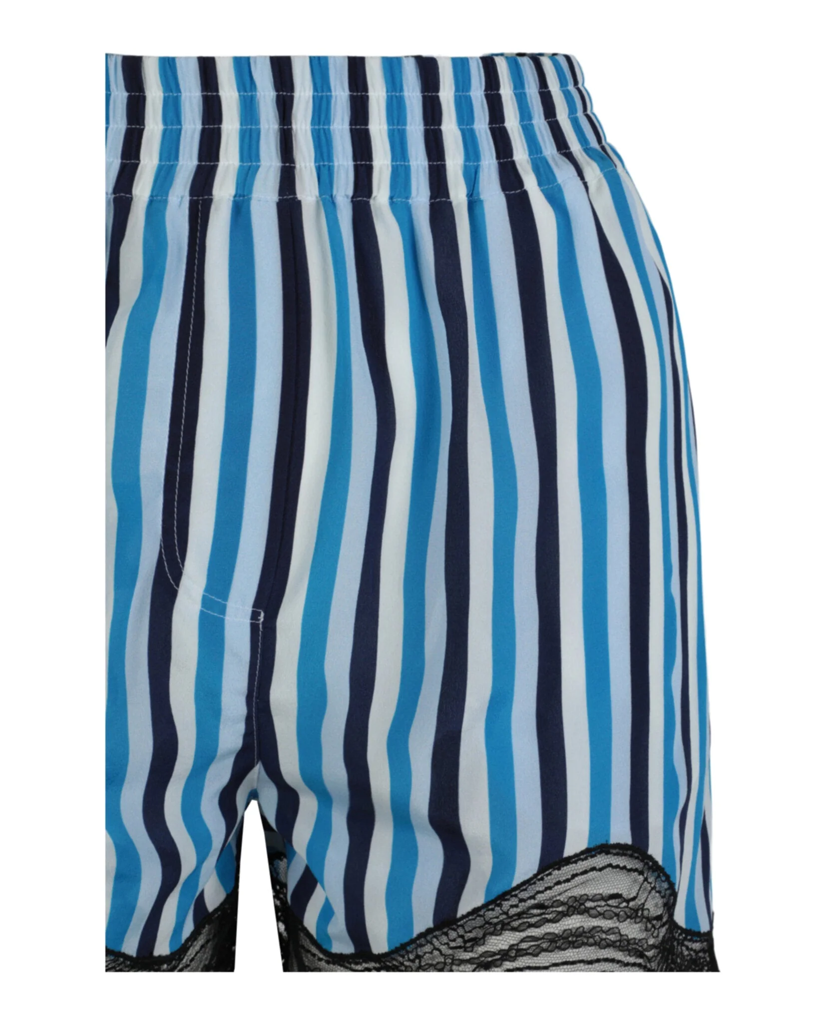 Burberry Lace-Trim Stripe Silk Shorts - Image 3