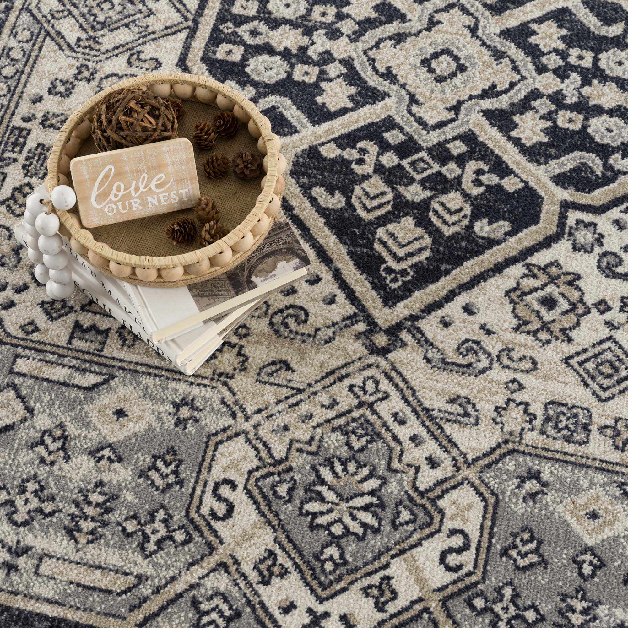 Cabacungan Cream & Gray Washable Area Rug - Clearance - Image 15