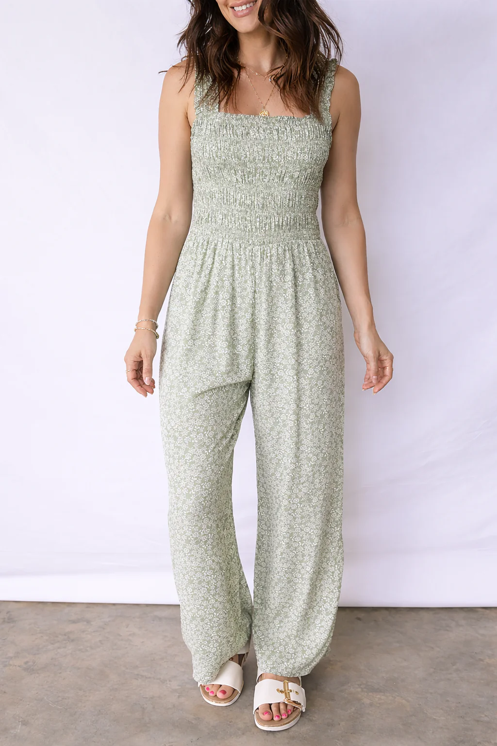 Calliope Square Sleeveless Floral Jumpsuit by Threaded Pear - Image 4