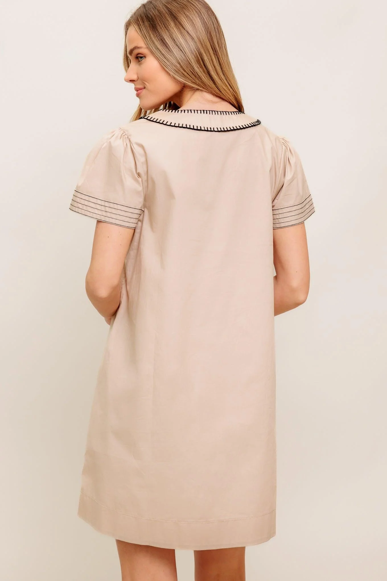 Calm Silhouette Woven Mini Dress - Image 3