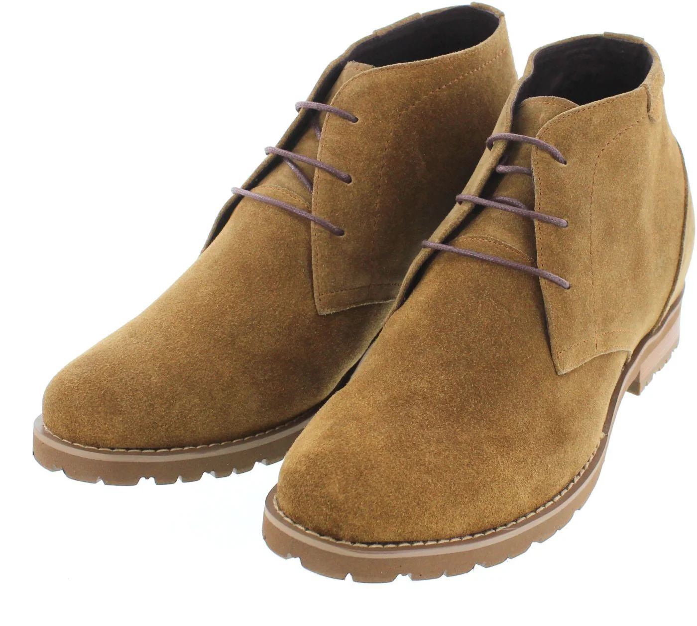 CALTO Brown Nubuck Leather Dress Boots - Three Inches - T65561 - Image 3