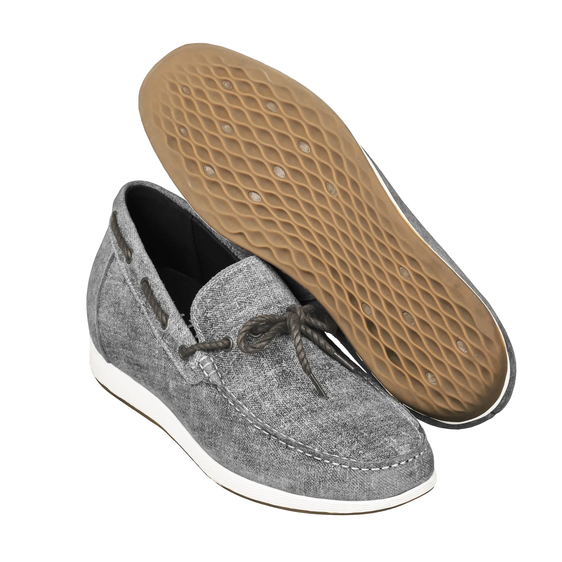 CALTO Denim Grey Boat Shoes - 2.4 Inches - S1101 - Image 5