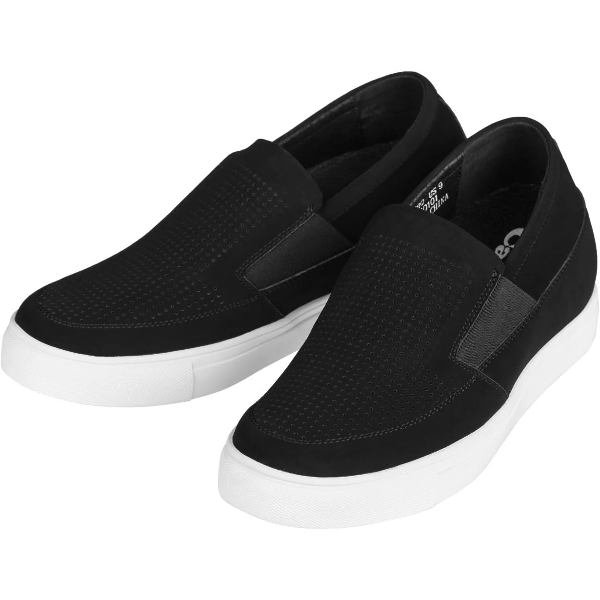 CALTO G63890 3-Inch Taller Lightweight Slip-On Black Sneakers - Image 4