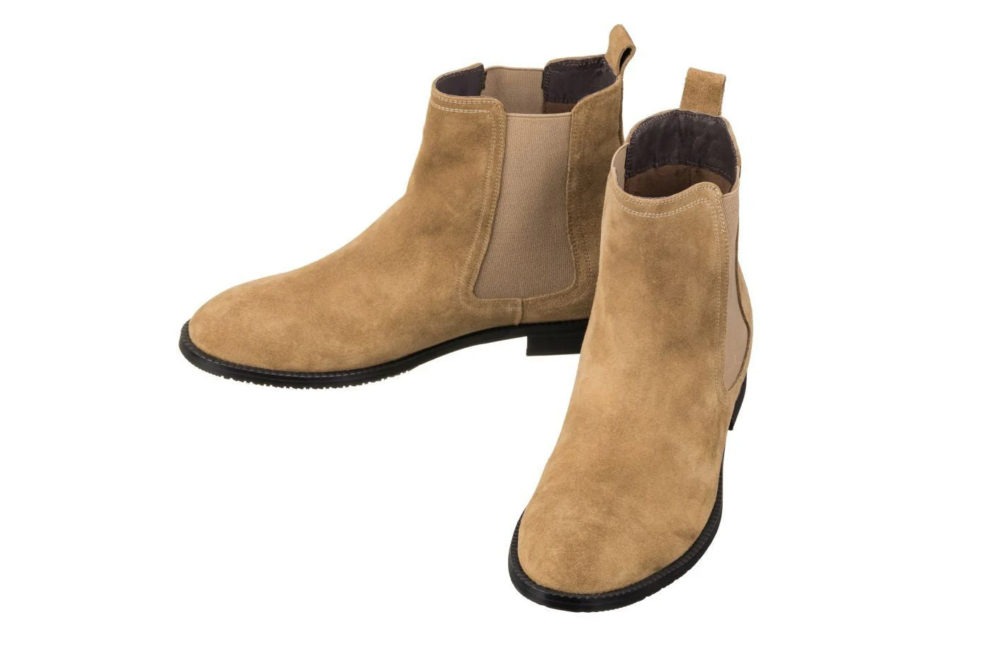 CALTO - K33091 - 2.9 Inches Taller (Khaki Brown) - Suede Chelsea Boot - Image 4