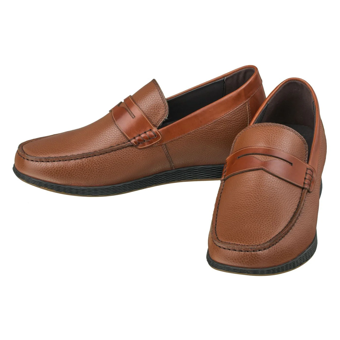 CALTO Lightweight Brown Penny Loafers - 2.4 Inches - S1092 - Image 4
