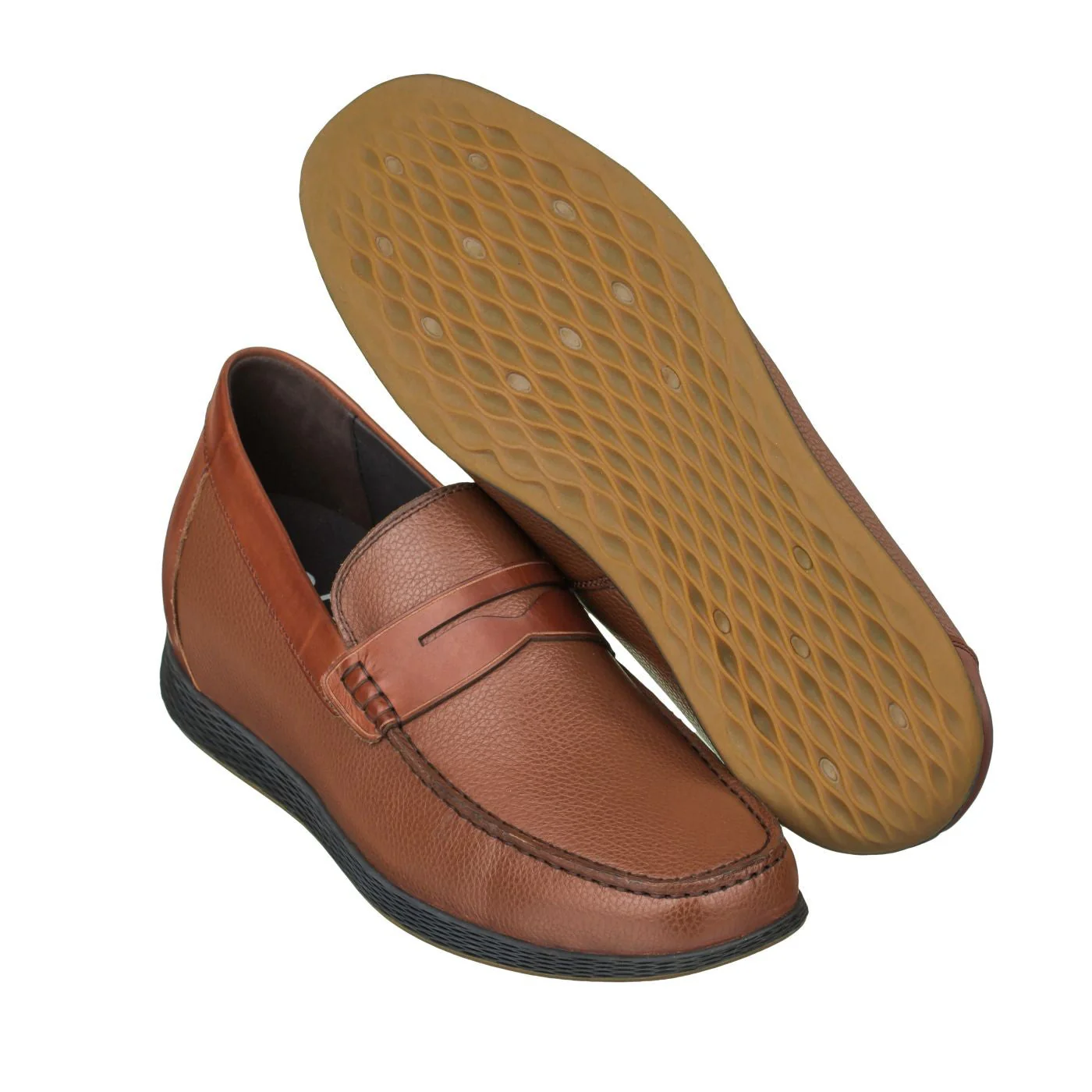 CALTO Lightweight Brown Penny Loafers - 2.4 Inches - S1092 - Image 5