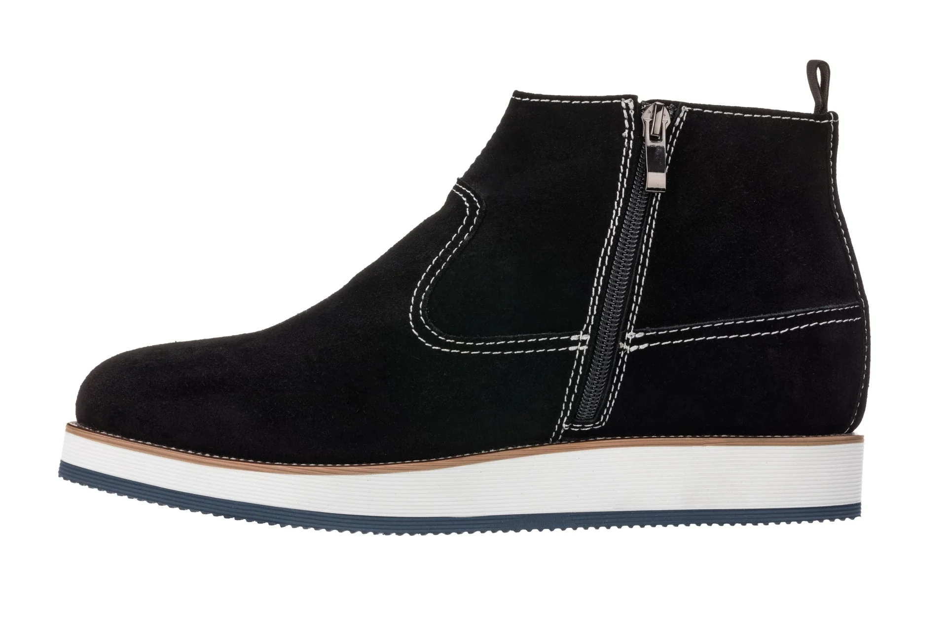 CALTO - Y30021 - 3 Inches Taller (Nubuck Black) - Zipper Boots - Image 3