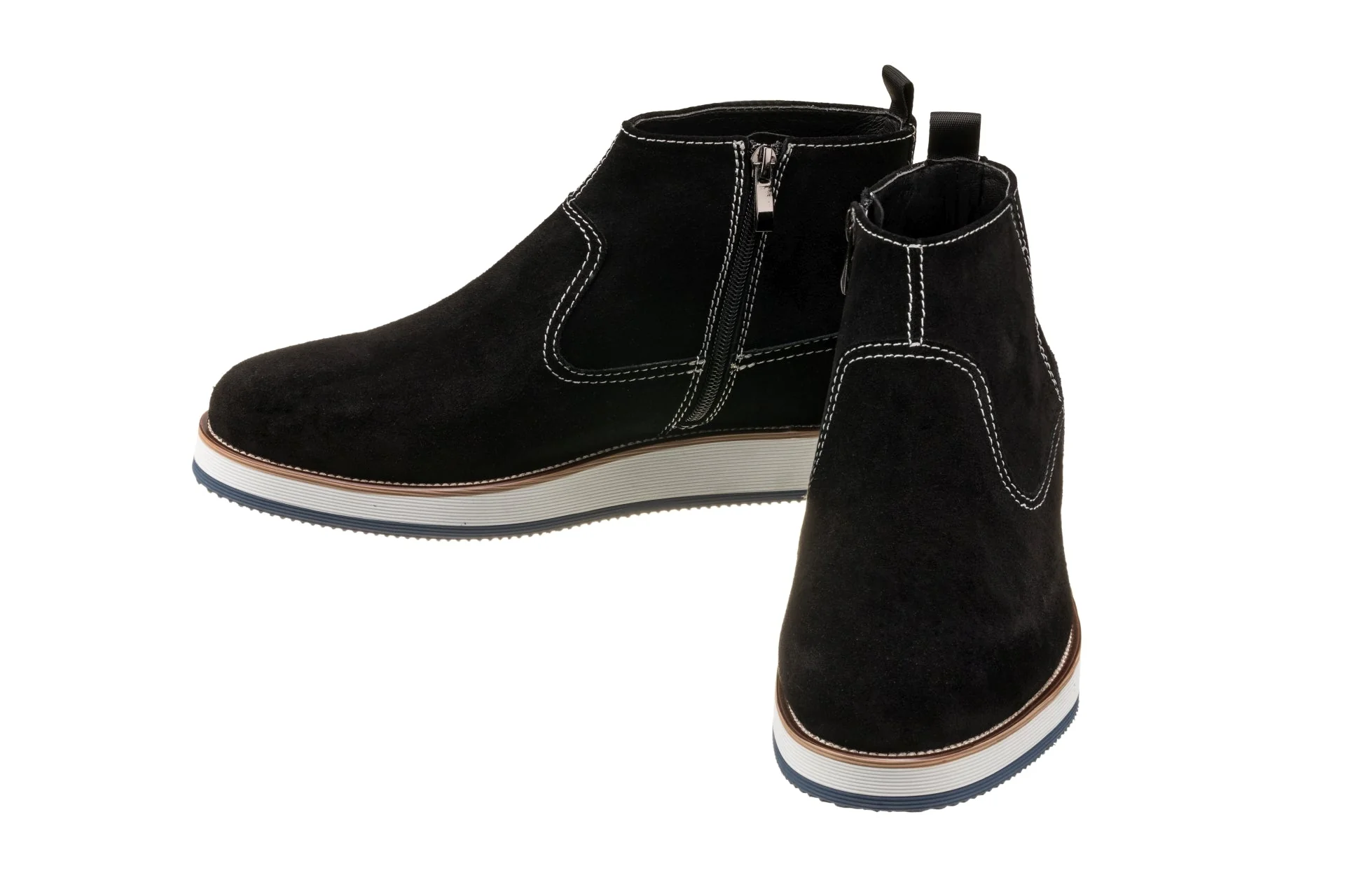 CALTO - Y30021 - 3 Inches Taller (Nubuck Black) - Zipper Boots - Image 4