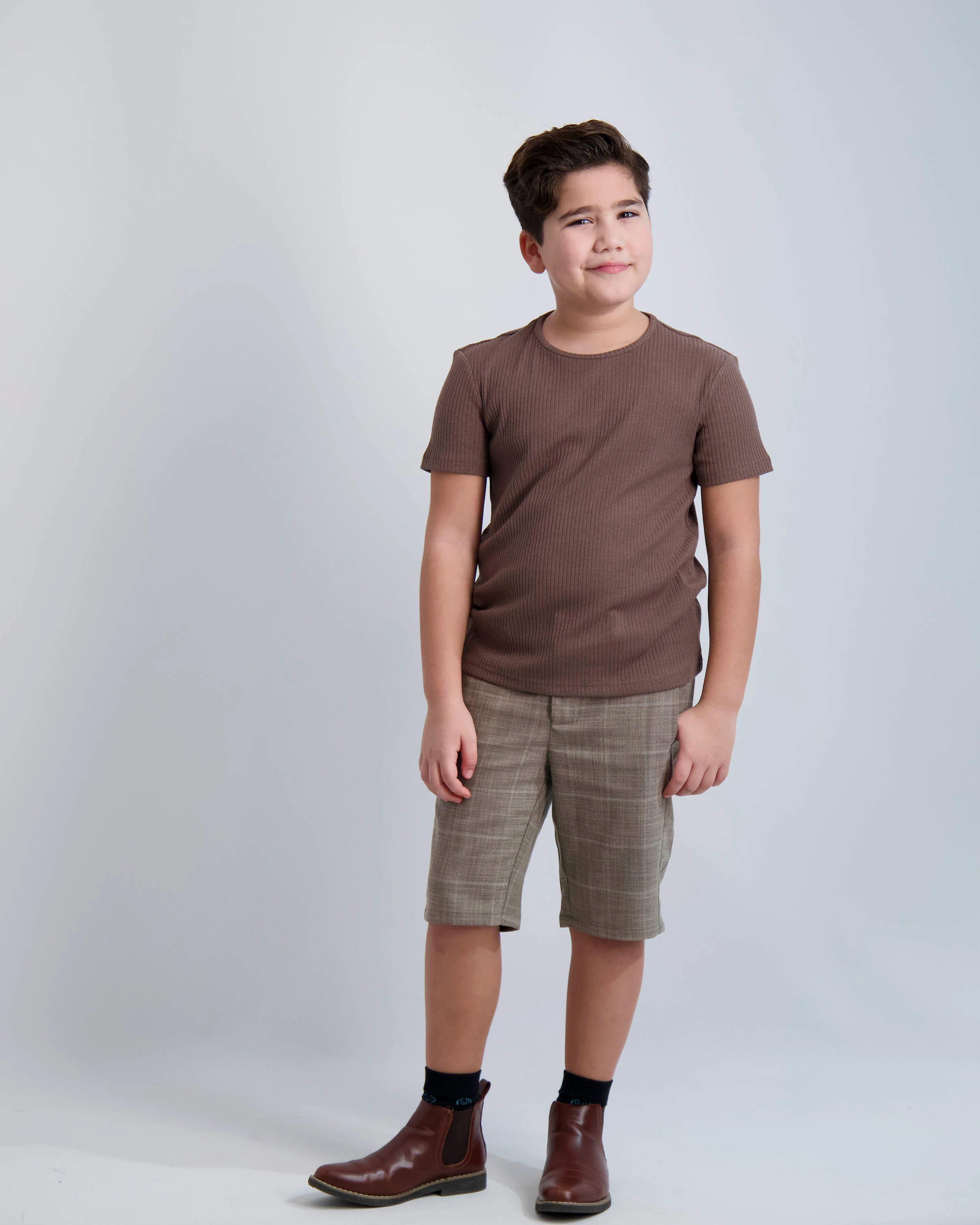 Camel Windowpane Short Dress Pants - Image 4