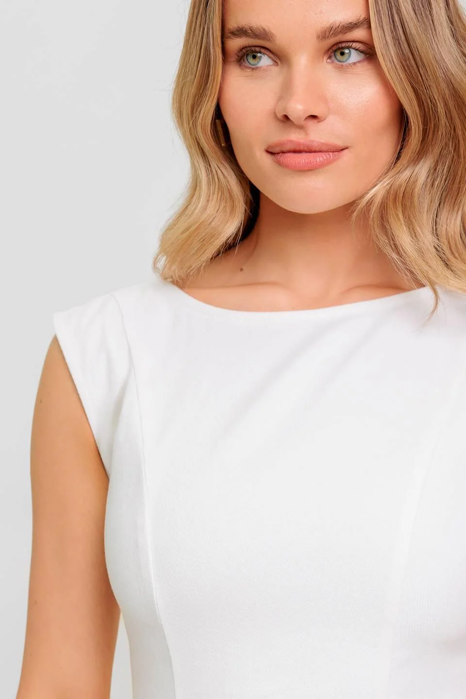 Candle Vine White Denim Woven Midi Dress - Image 6