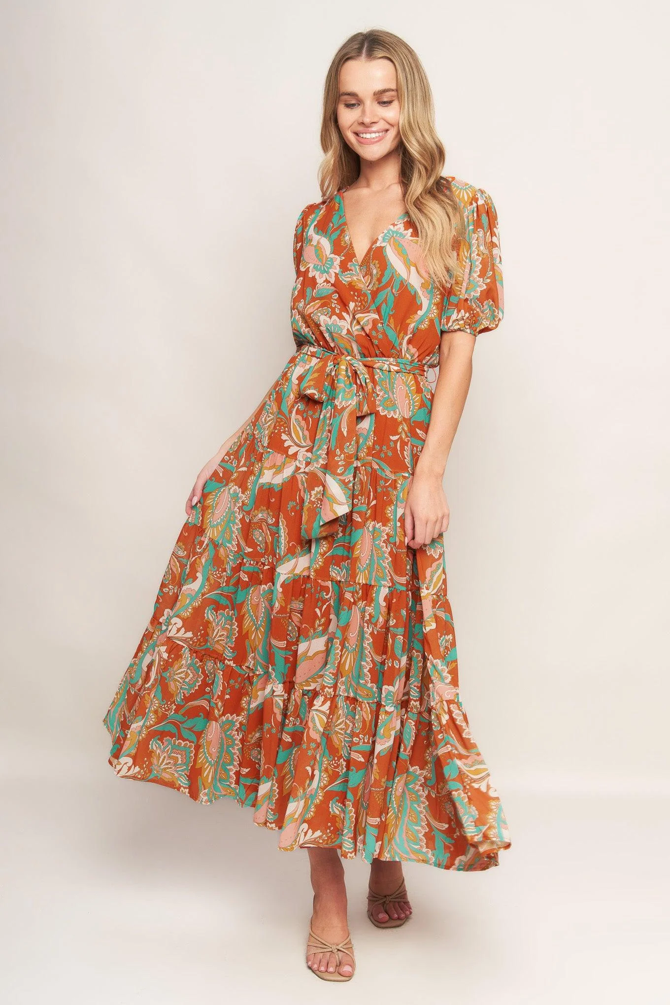 Can't Live Without Rust Woven Midi Dress - Image 6