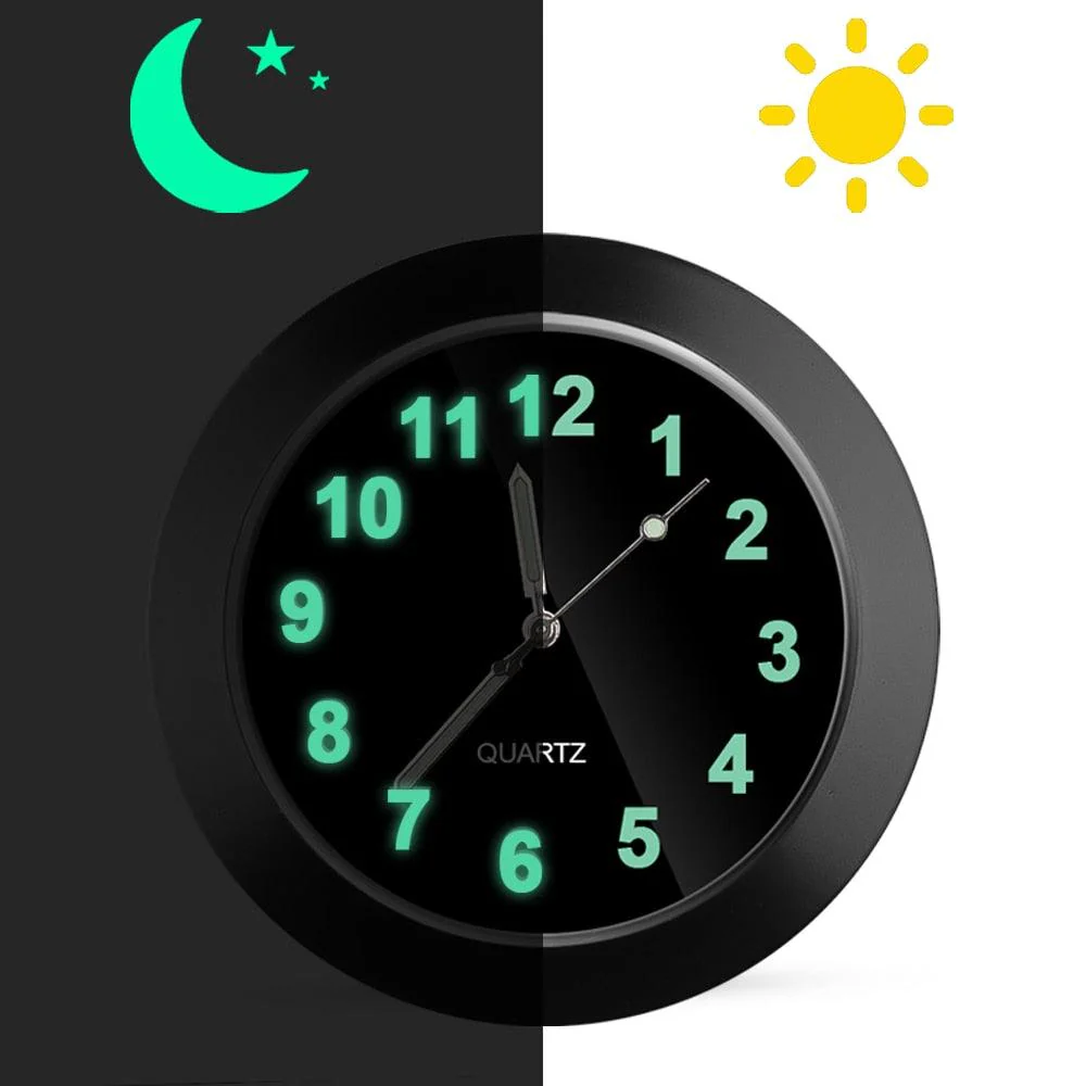 Car Clock Luminous Mini Automobiles Internal Stick-On Digital Watch  Stick on Dashboard Car Clock Mini Tiny Small Luminous Car Vent Clocks Watch for Dashboard Boat Bike Home Mechanics Quartz Clocks Auto Ornament Car Accessories Gifts - Image 2