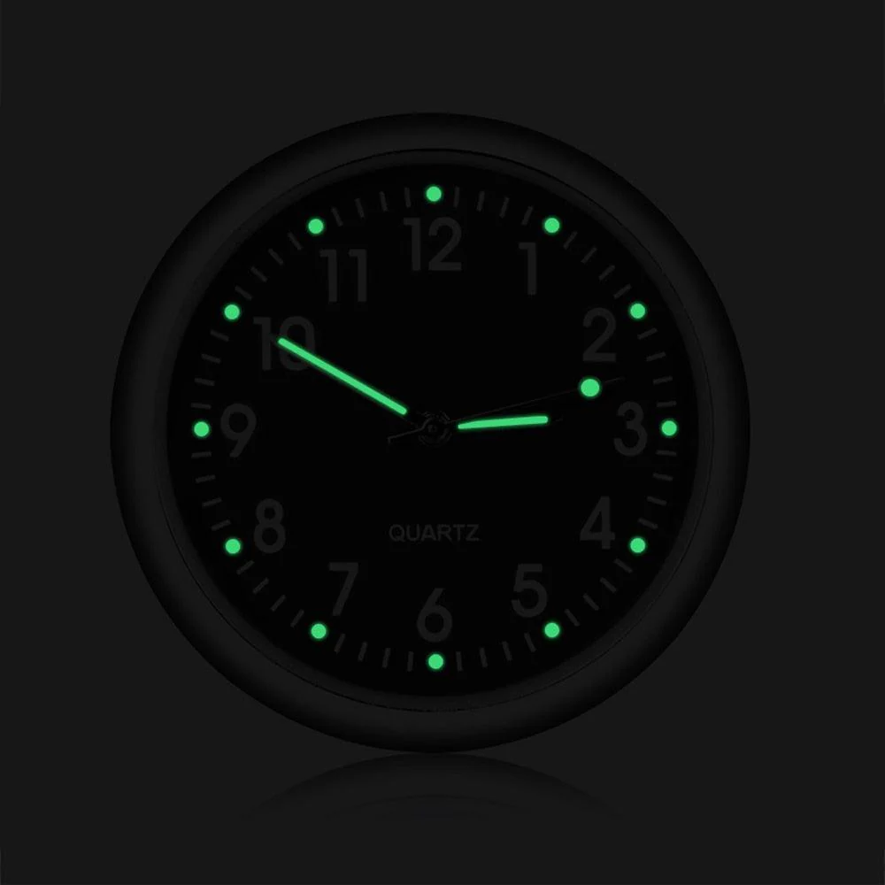 Car Clock Luminous Mini Automobiles Internal Stick-On Luminous Quartz Analog Watch Universal Pocket Mini Stick-On Clock for Car Boat Bike Home Digital Watch Mechanics Quartz Clocks Auto Ornament Car Accessories Gifts - Image 4