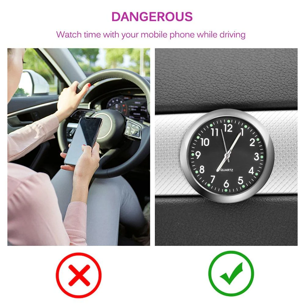 Car Clock Ornament Auto Watch Decoration Automobiles  Car Dashboard Clock Cars Air Vent Clip Quartz Clocks Mini Luminous Quartz Analog Watch Universal Pocket Stick-On Clock Perfect Interior Dashboard Time Display Digital Pointer Clock In Car Accessories - Image 20