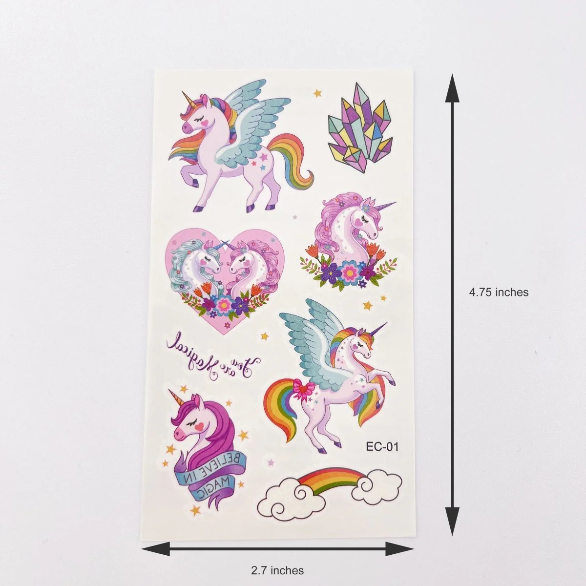 Cartoon Unicorn Tattoos – 10 Sheets for Girls Birthday Parties - Image 3