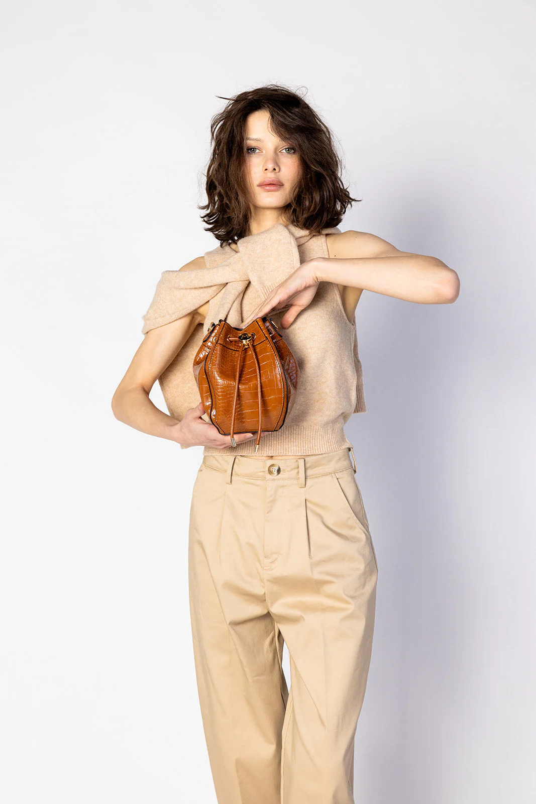 Cassidy Embossed Bucket Bag - Image 2