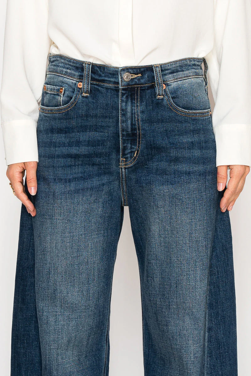 Catalina Relaxed Tapered Dark Wash Barrel Jeans - Image 8